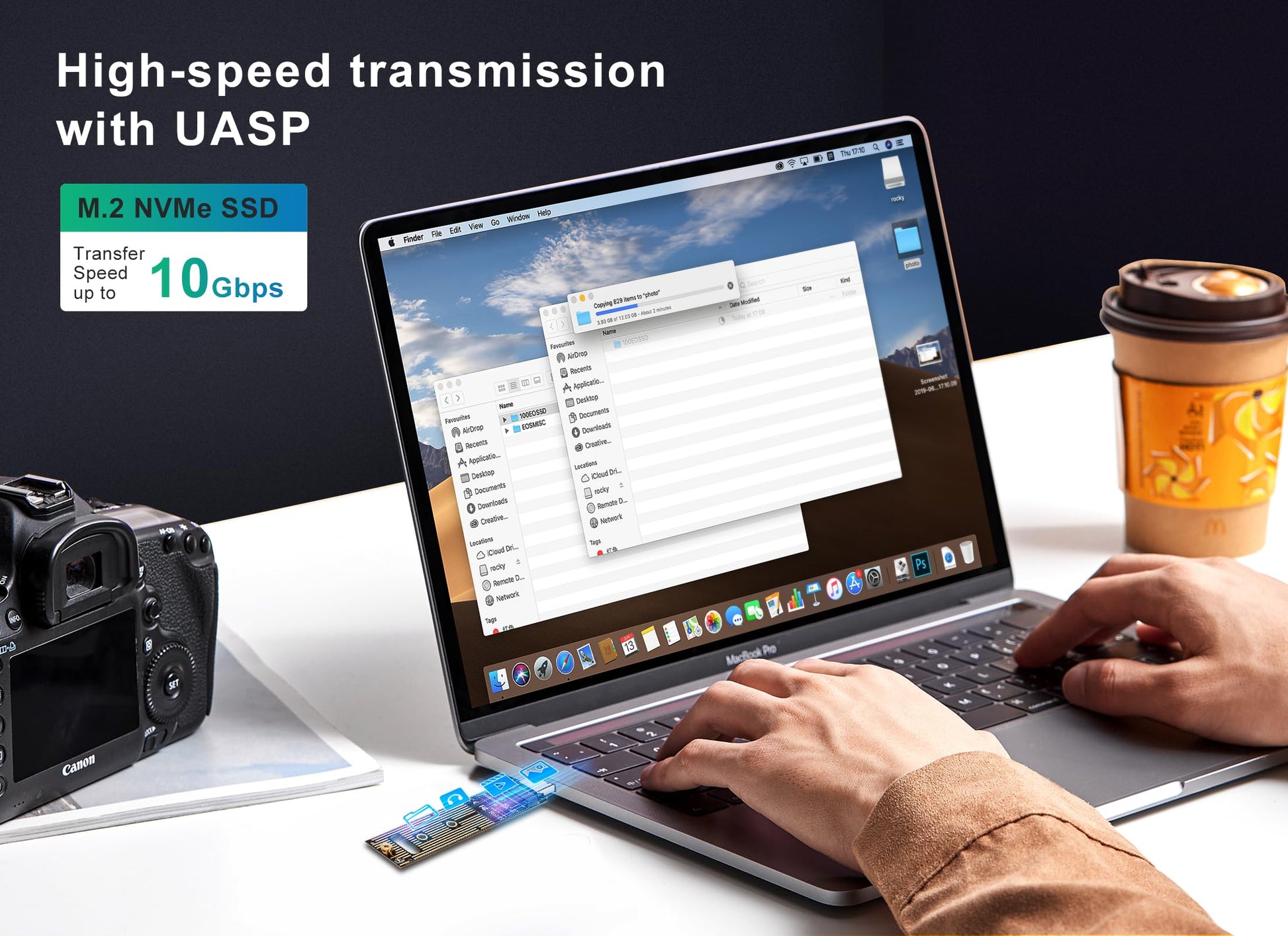 Adaptador M.2 NVME SSD EBTOOLS USB 3.1 Alto Rendimiento 10 Gbps