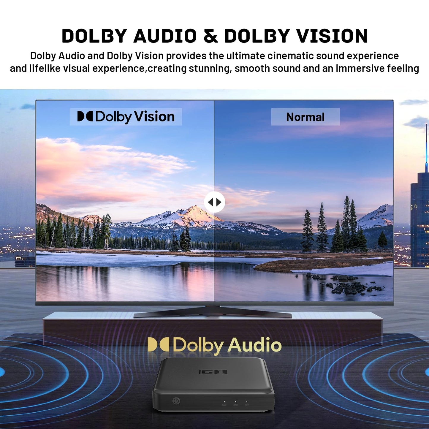 Caja de TV para Android 14.0 2025, Kinhank G1 Smart TV, compatible con Google Netflix, reproductor de transmisión de 4+32 GB, Ultra 4K HDR 10+/Dolby Vision/Audio, Wi-Fi 6, Ethernet, BT 5.0, AV1