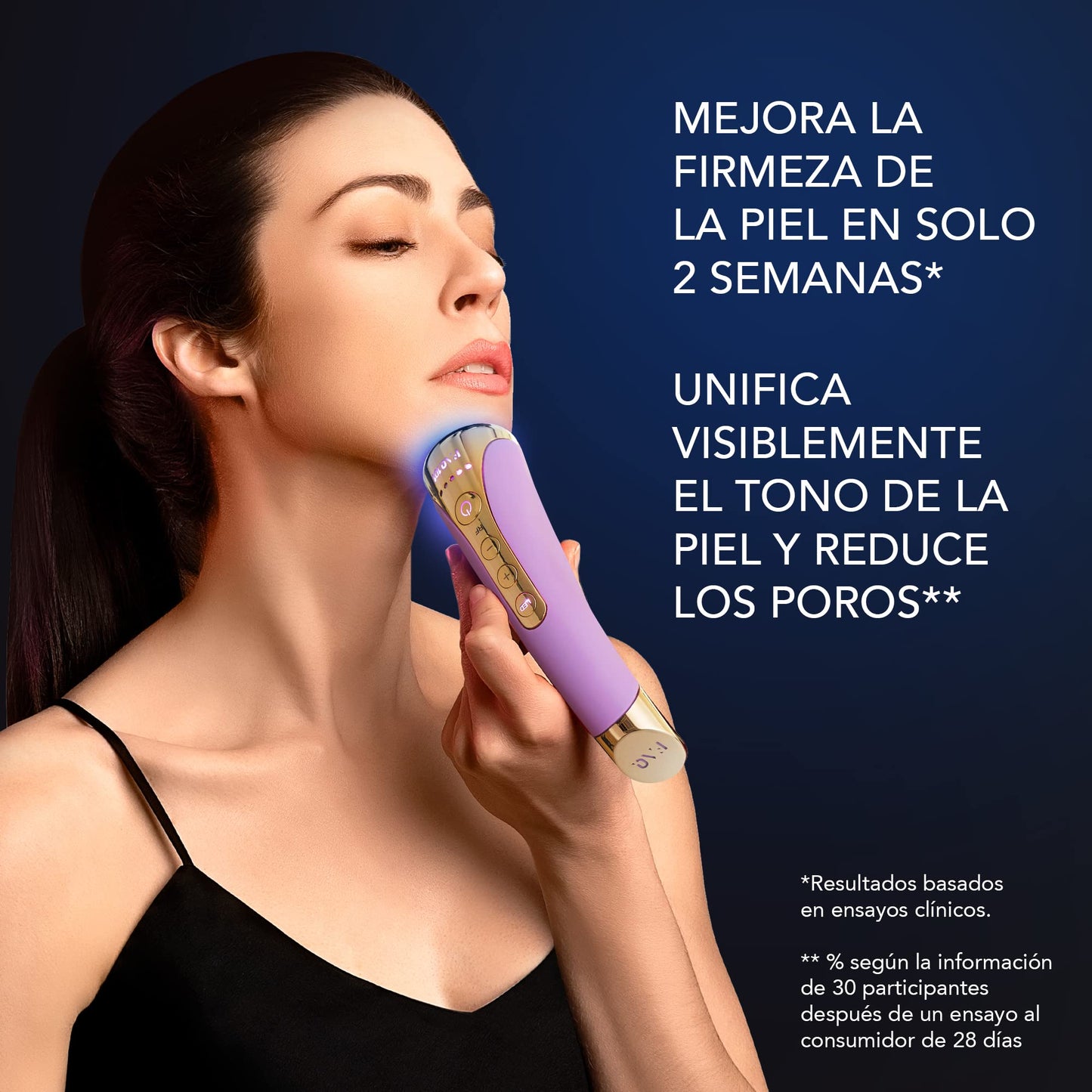 FAQ 101 - Masajeador facial reafirmante - Luz roja LED para renovación de la piel - Luces LED y alta frecuencia para el cuidado facial - Belleza y antiarrugas - Amethyst