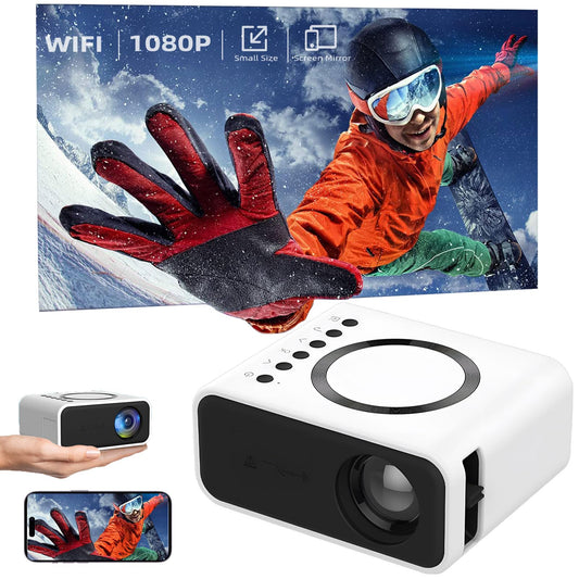 Mini Proyector Portátil ZVXCABV Blanco 1080P Wifi para Celular 250ASIN Compatible con Airplay y Miracast