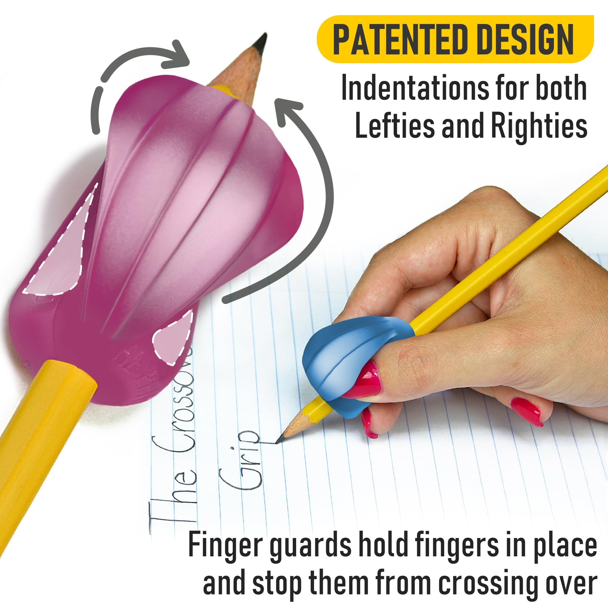 Ayuda de Escritura Ergonómica The Pencil Grip metálicos para Derecho y Zurdo 6 Unidades