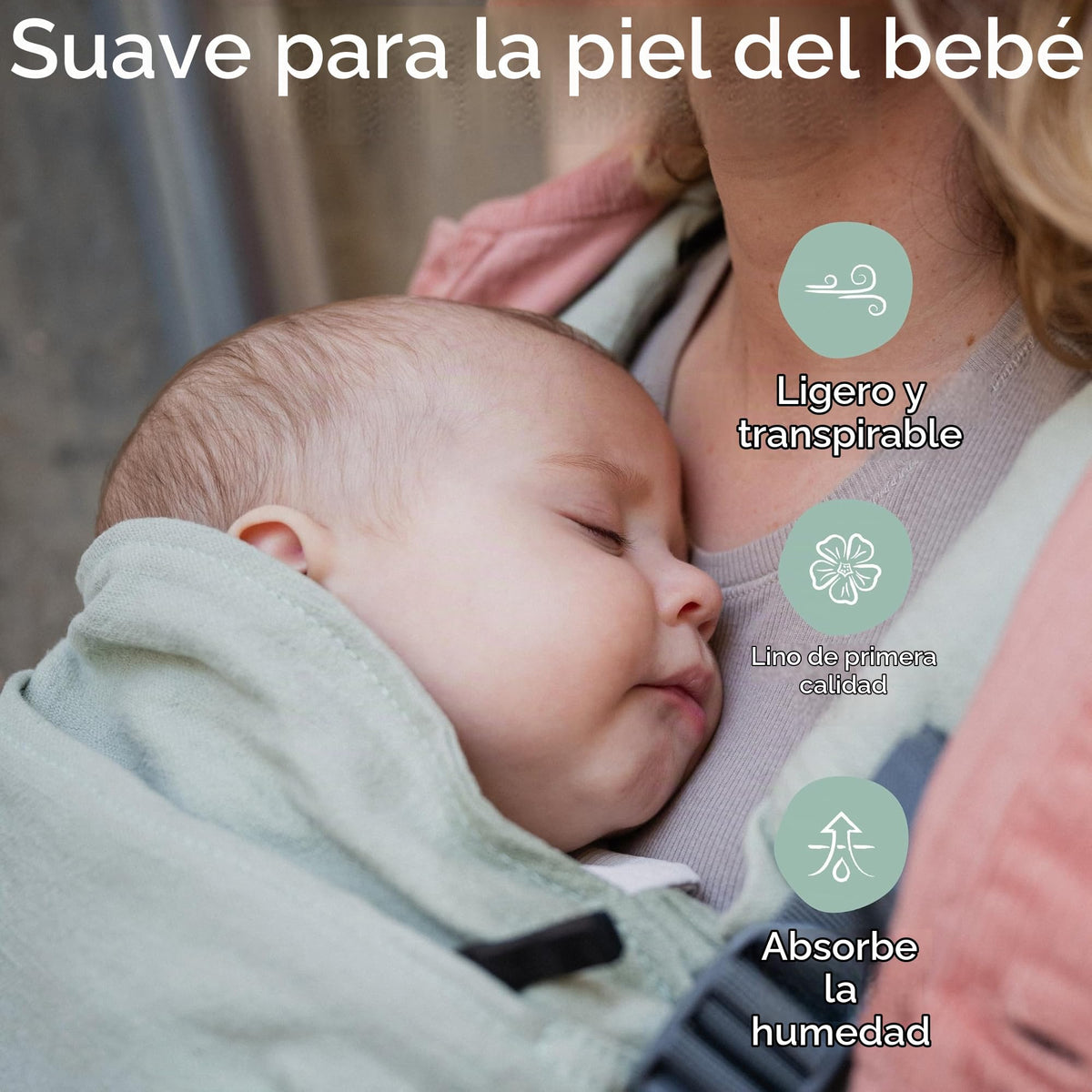Boba X - Portabebés para recién nacidos a niños pequeños, mezcla de lino transpirable, certificado para cadera saludable, ligero, tamaño pequeño a grande 7-45 libras, portabebés microajustable desde
