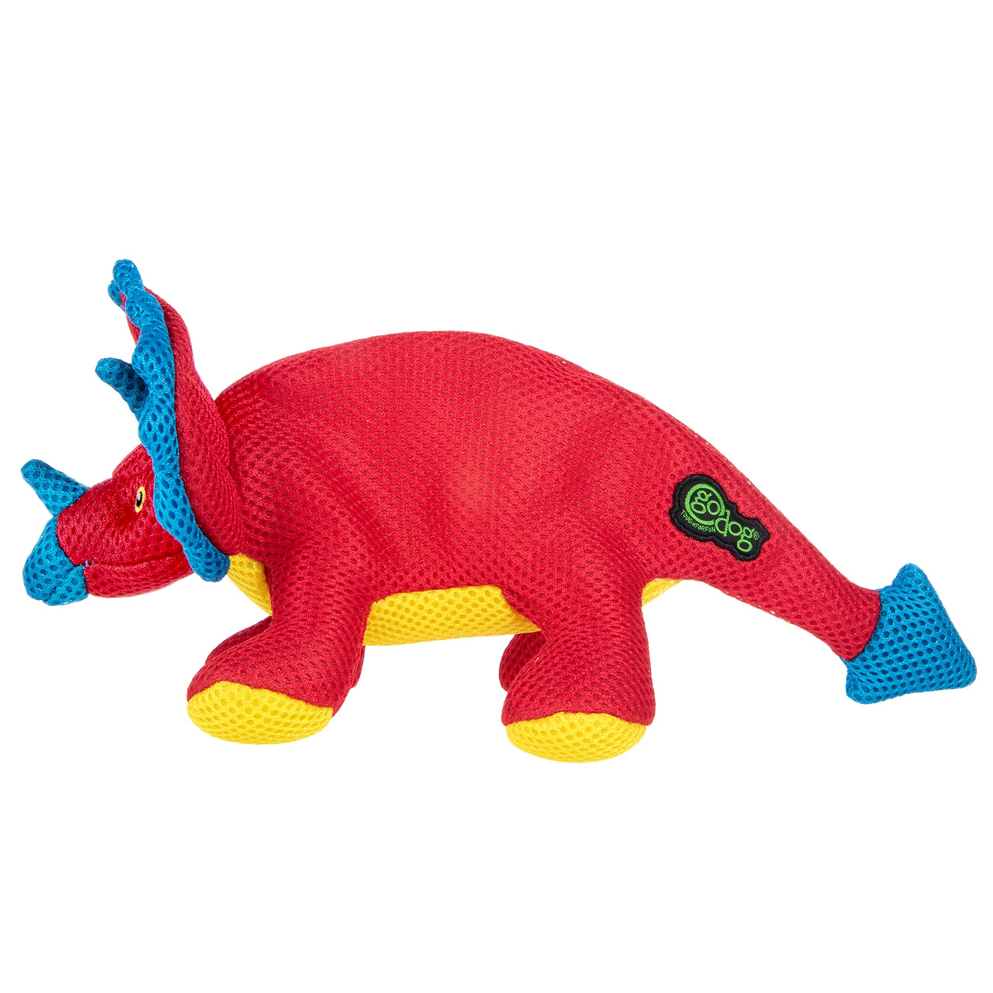 goDog - Juguete de Malla con Volantes y Volantes para Perros de Doble masticación, Color Rojo, pequeño