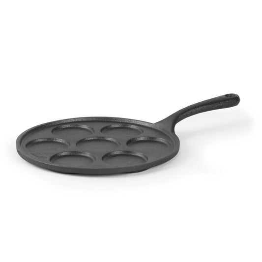 Commercial CHEF - Molde para panqueques de hierro fundido, plancha para panqueques de dólar plateado, fácil de limpiar y calienta uniformemente, hace 7 panqueques de dólar de plata