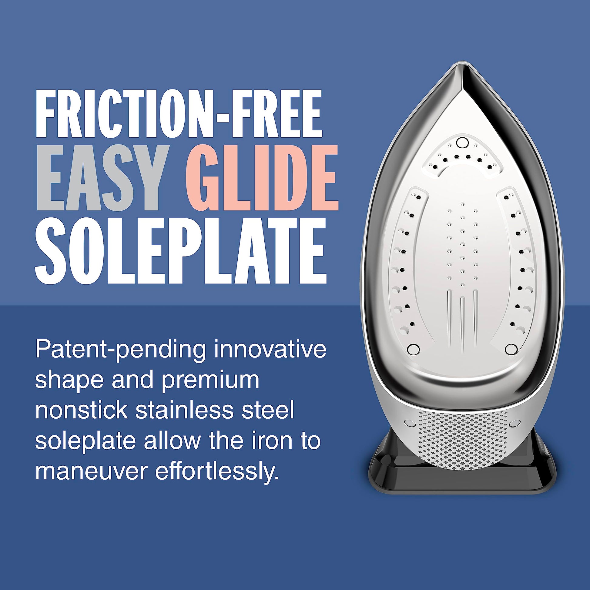 Conair GlideLite - Plancha de vapor profesional para ropa, tecnología simple de una temperatura, sin fricción y fácil deslizamiento