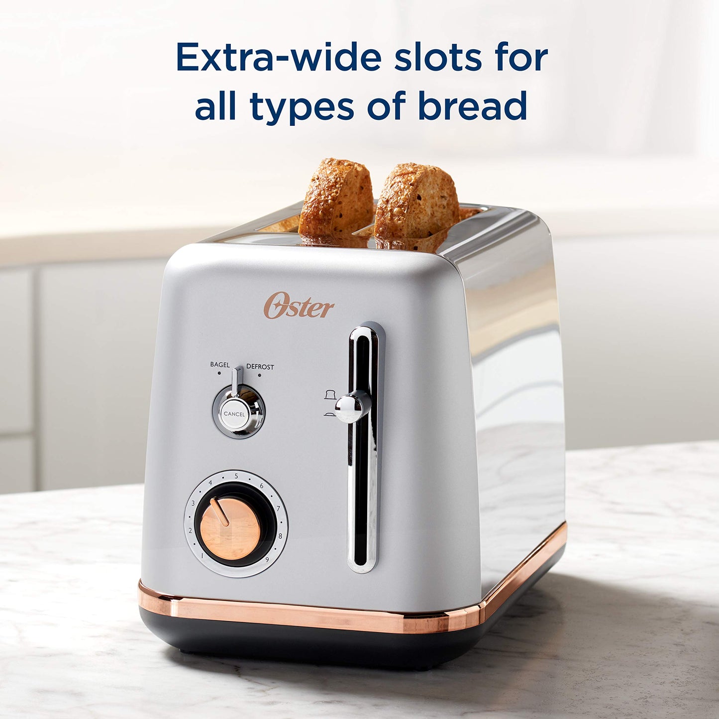 Oster 2097682 2 Slice Toaster Metropolitan Collection with Rose Gold Accents