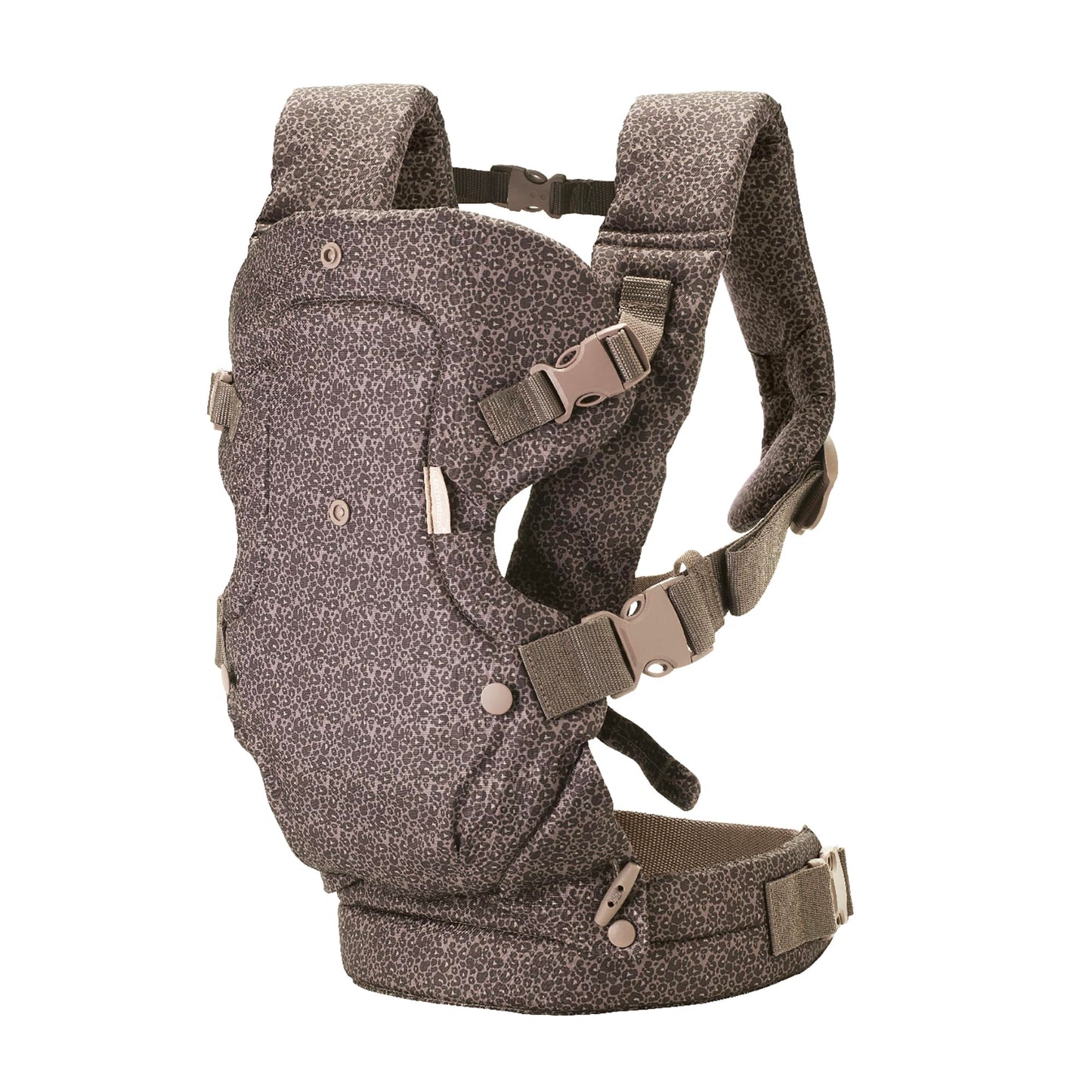 Infantino Flip Advanced Portabebés 4 en 1 – Ergonómico, Convertible, frontal y frontal hacia fuera Portabebés delantero y trasero para recién nacidos a niños pequeños 8-35 libras, leopardo