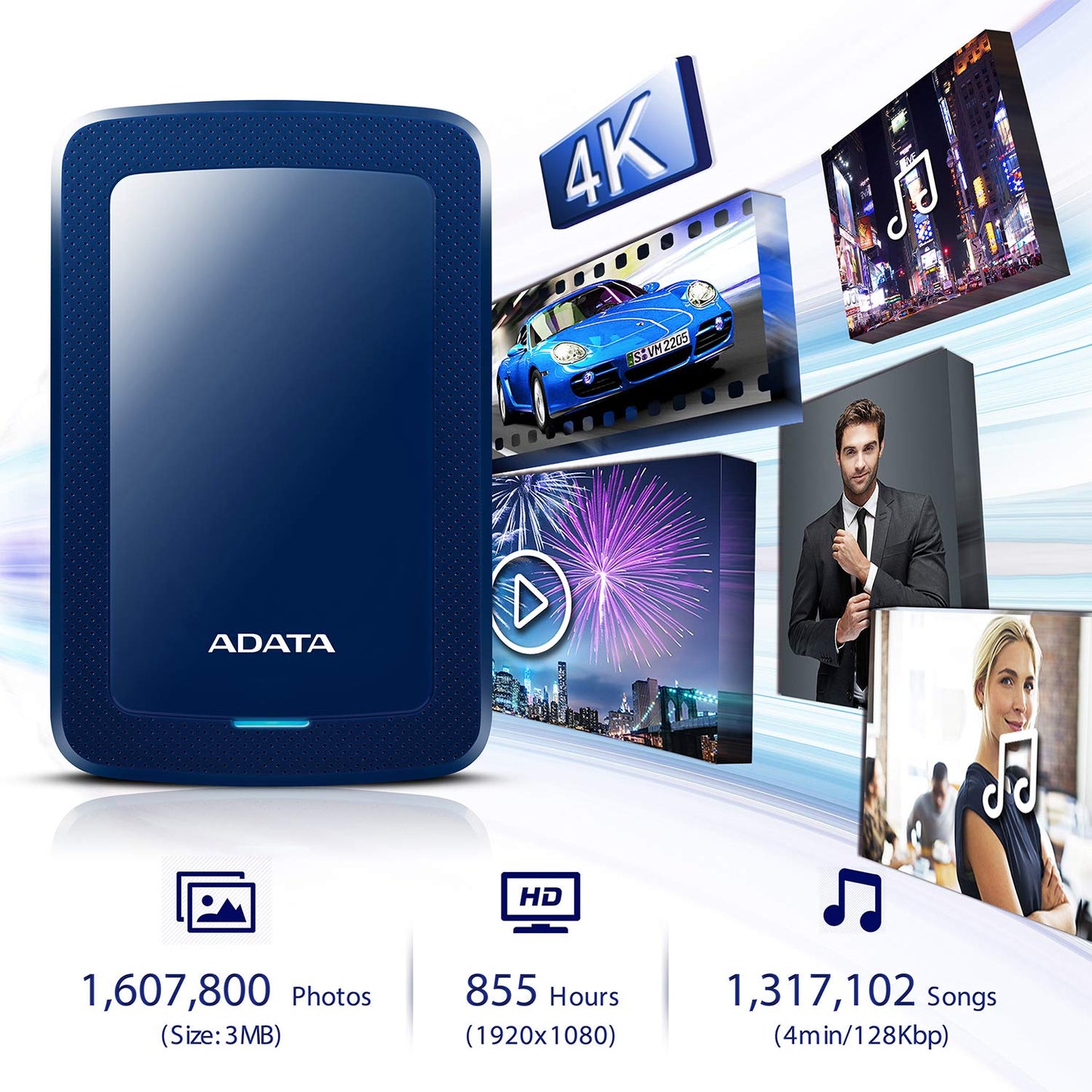 Disco Duro Externo ADATA Azul Ultra Delgado USB 3.1 1 TB