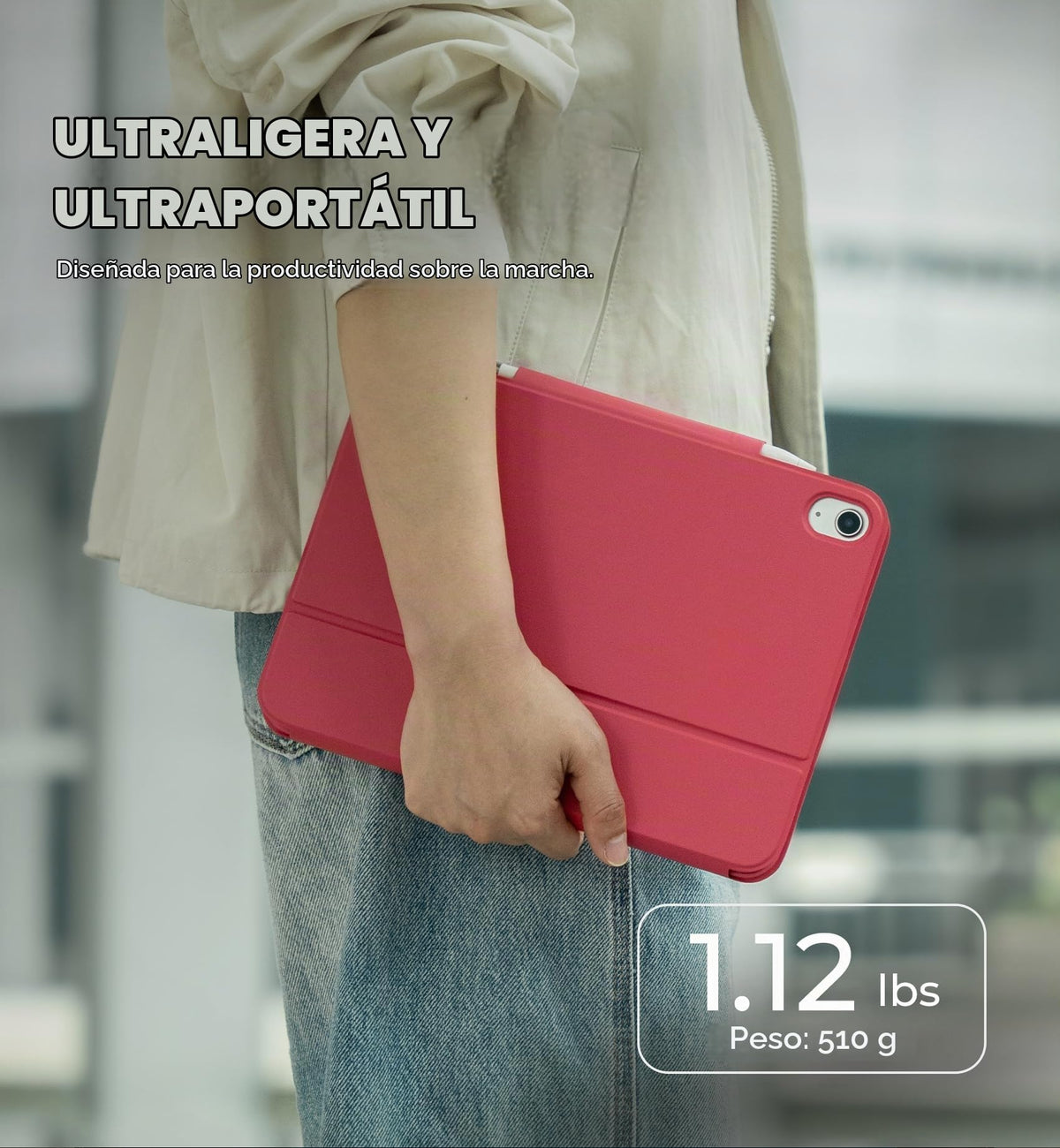 Funda para iPad Dexnor A16 11 Pulgadas Ultradelgada con Teclado Magnético y Retroiluminación