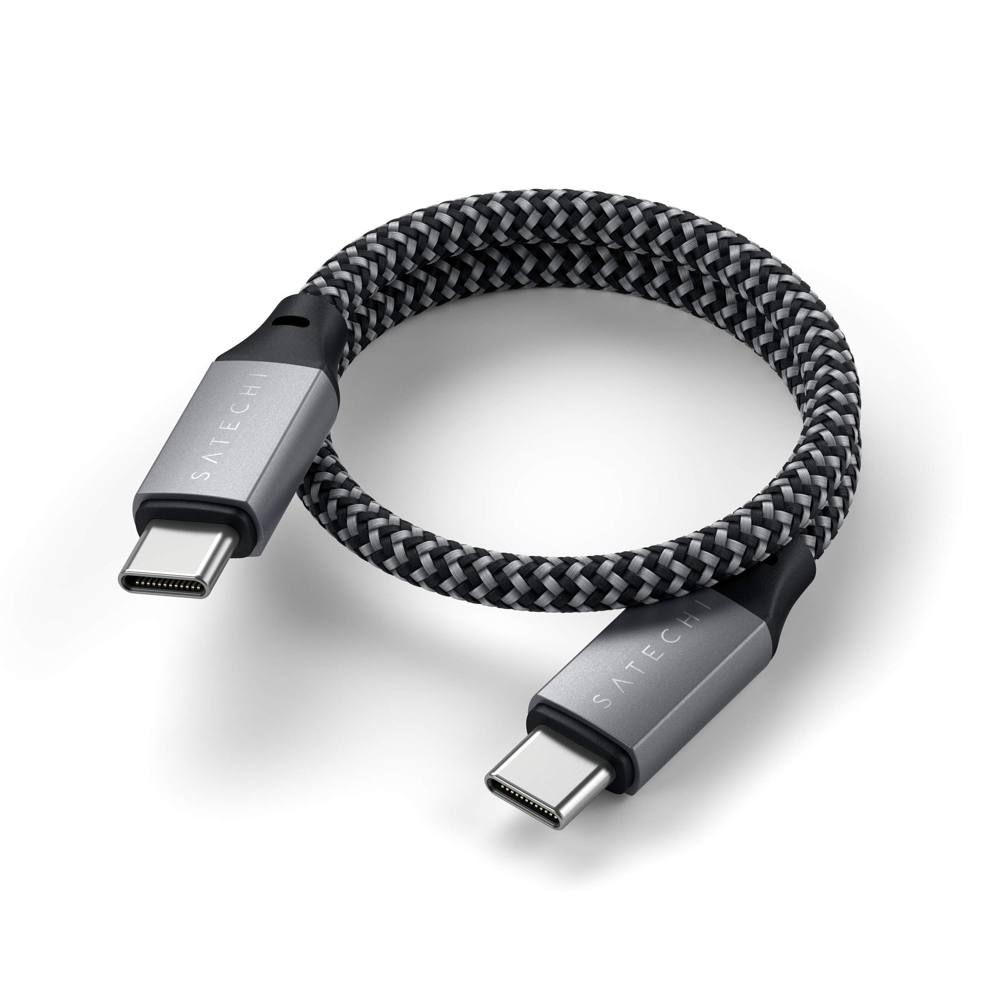 Cable de Carga USB-C Satechi Plata de 25 cm para MacBook Pro/Air M2 M1 iPad Pro/Air M2 Mac Mini iMac M1