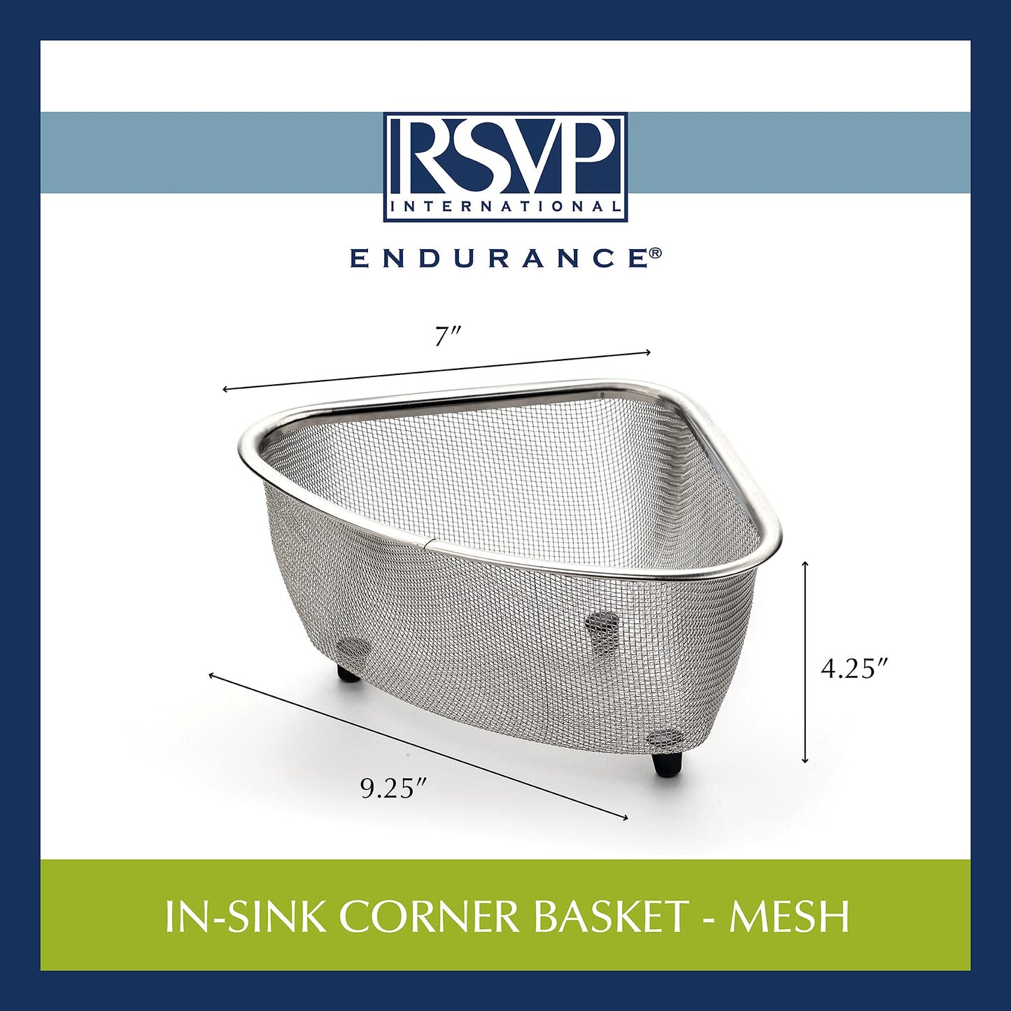 Colador de Malla RSVP International Endurance Acero Inoxidable Cesta Pequeña para Fregadero