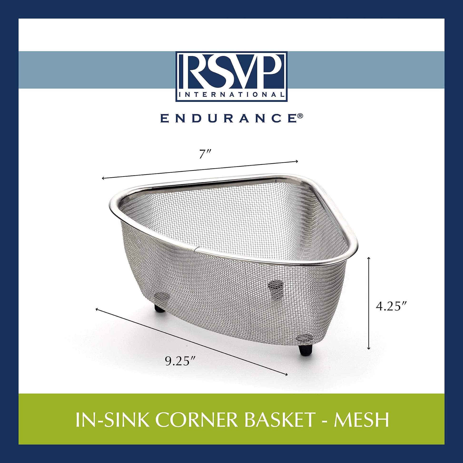 Colador de Malla RSVP International Endurance Acero Inoxidable Cesta Pequeña para Fregadero
