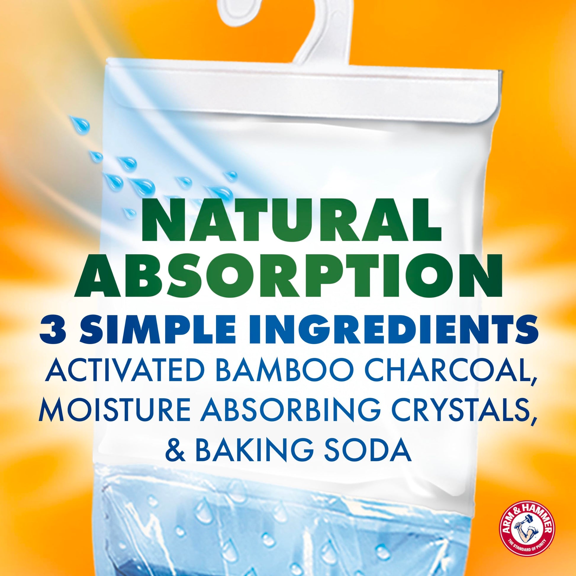 Arm & Hammer Essentials - Amortiguador de humedad y eliminador de olores, 17 onzas, paquete de 3, sin fragancia, absorbentes de humedad para armarios, lavaderos y dormitorios, frescura duradera