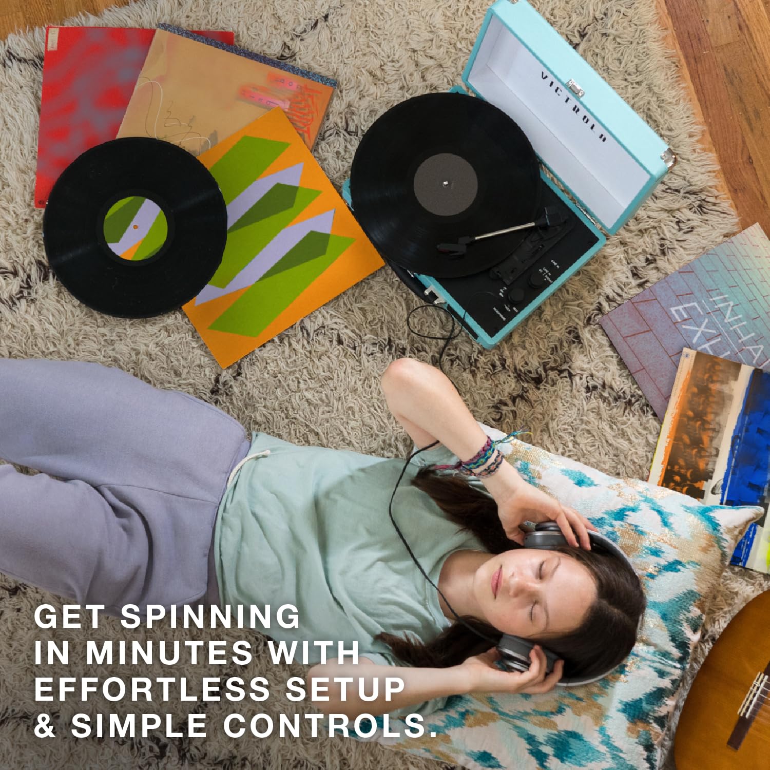 Tocadiscos Portátil Victrola Journey Bluetooth Gris Claro con Altavoces Integrados