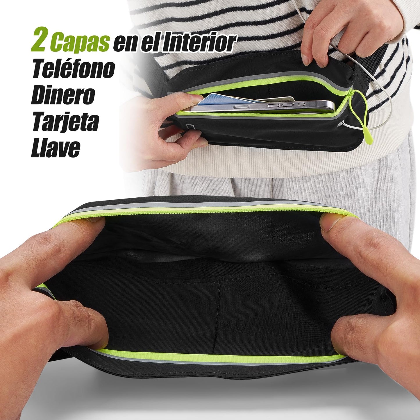 Cinturón para Correr Yomym Negro Mediano