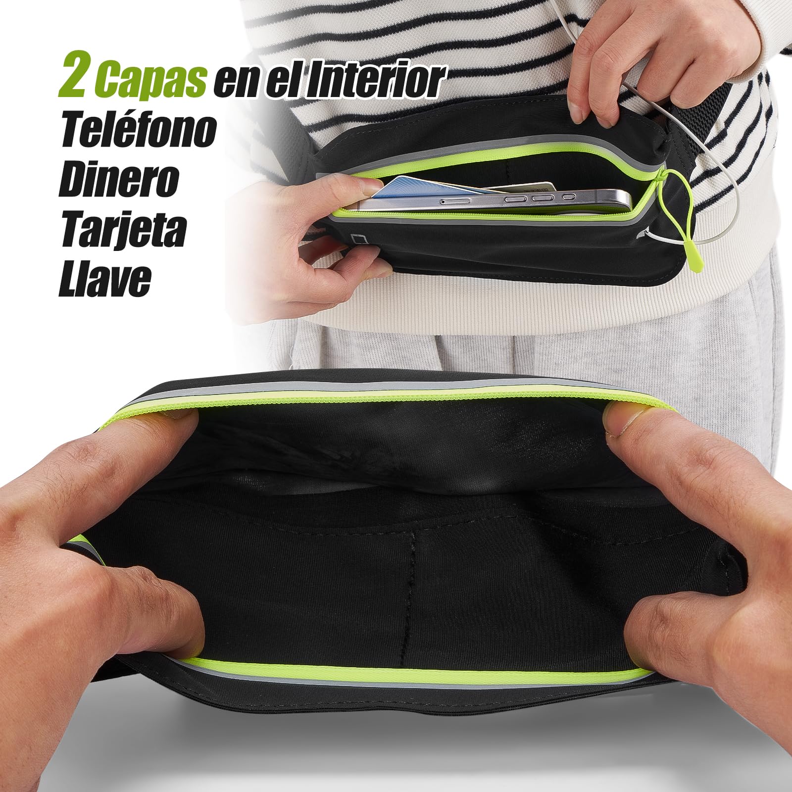 Cinturón para Correr Yomym Negro Mediano