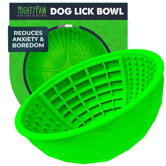 Lick Bowl Interactiva Mighty Paw Azul Silicona sin BPA para Perros