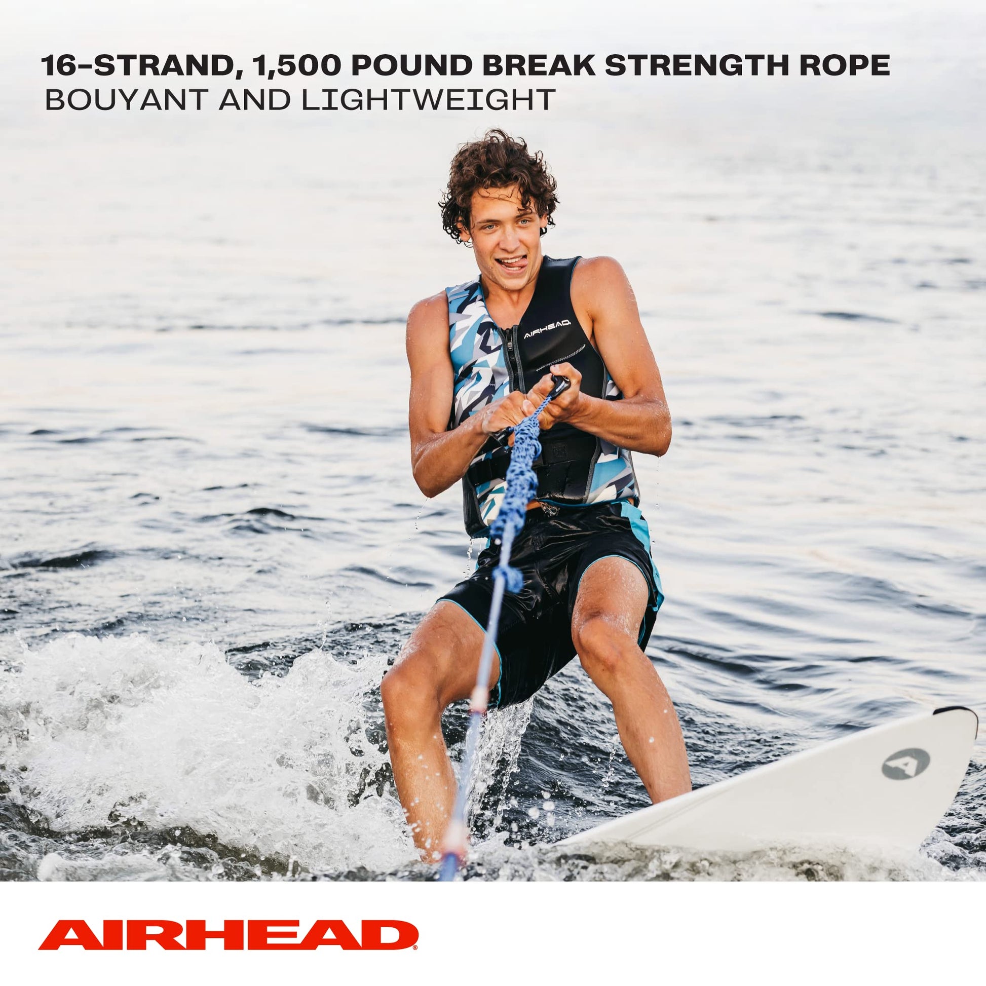 Cuerda WakeSurf Airhead 16 Pies Trenzado en Espiral