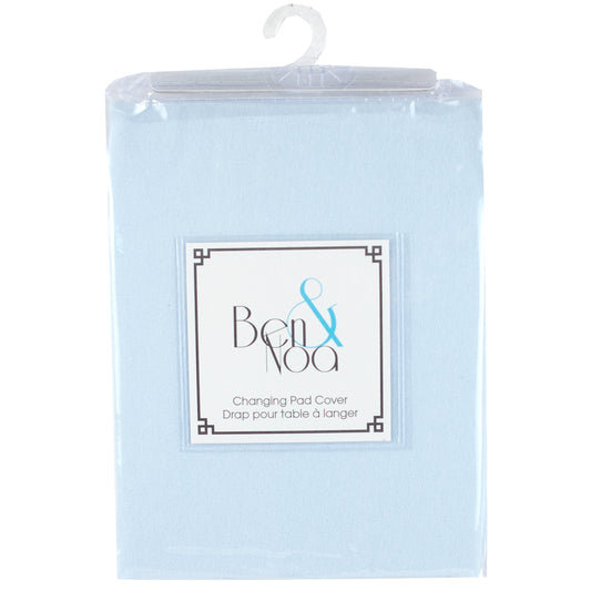 Kushies Baby Ben & Noa - Sábana cambiadora con ranuras para correas de seguridad, franela, color azul sólido