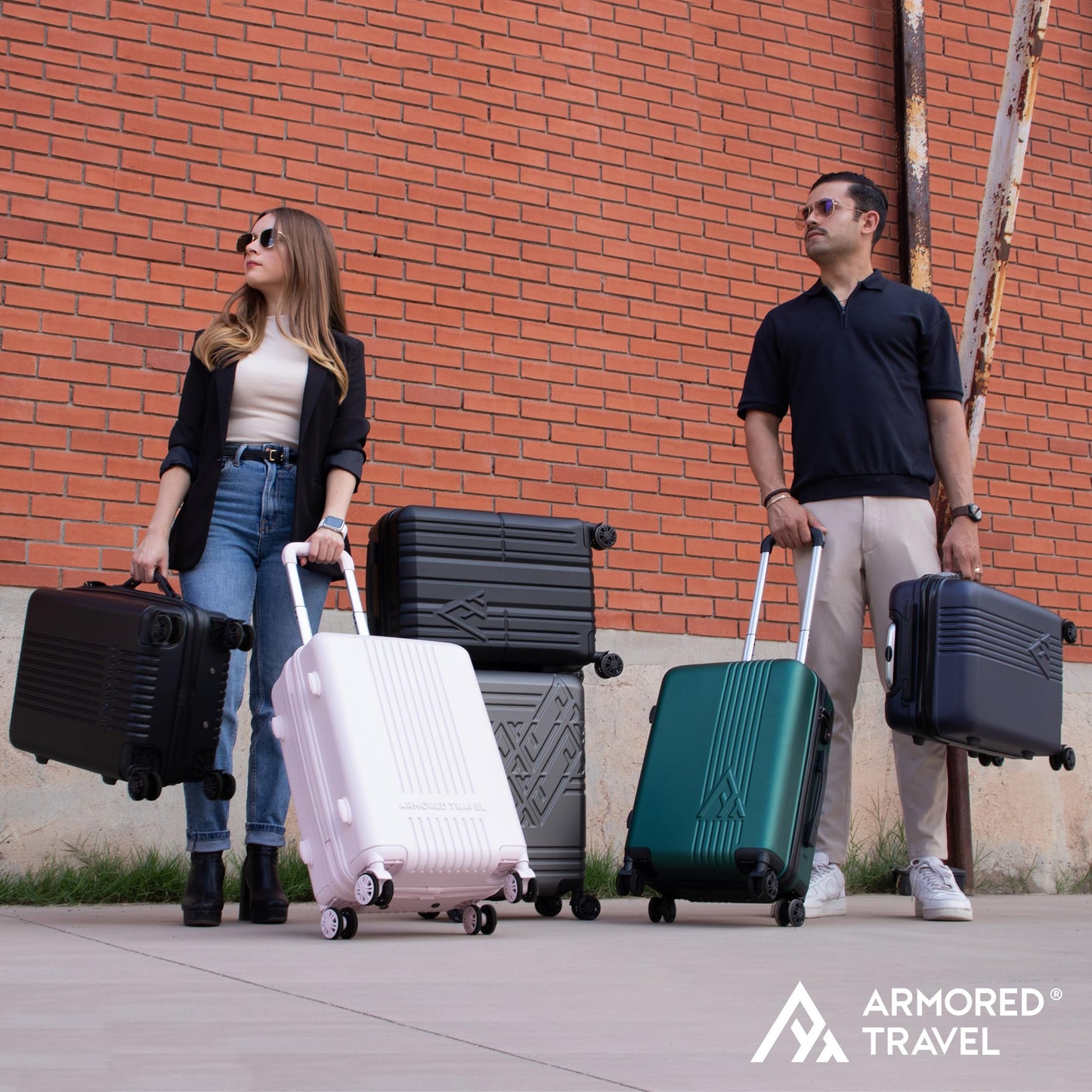 Maleta De Viaje Carry On 20" de Mano Cabina 10kg Rígida Doble Refuerzo Con * TSA Lock * Luggage suitcase Armored Travel (Negro)