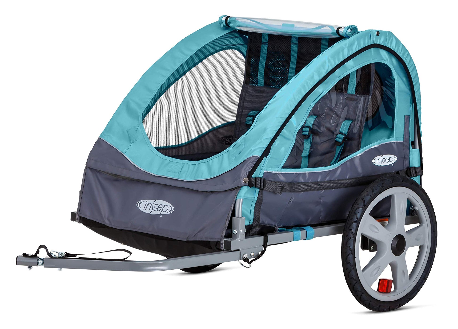 Instep - Remolque Plegable de Asiento único y Doble Asiento detrás de la Bicicleta, con toldo 2 en 1 y Ruedas de 40.6 cm, para niños, Varios Colores Disponibles