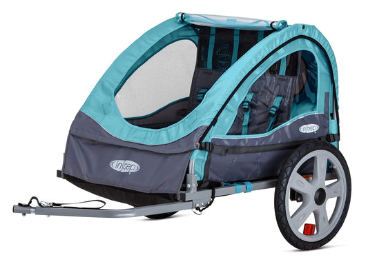 Instep - Remolque Plegable de Asiento único y Doble Asiento detrás de la Bicicleta, con toldo 2 en 1 y Ruedas de 40.6 cm, para niños, Varios Colores Disponibles