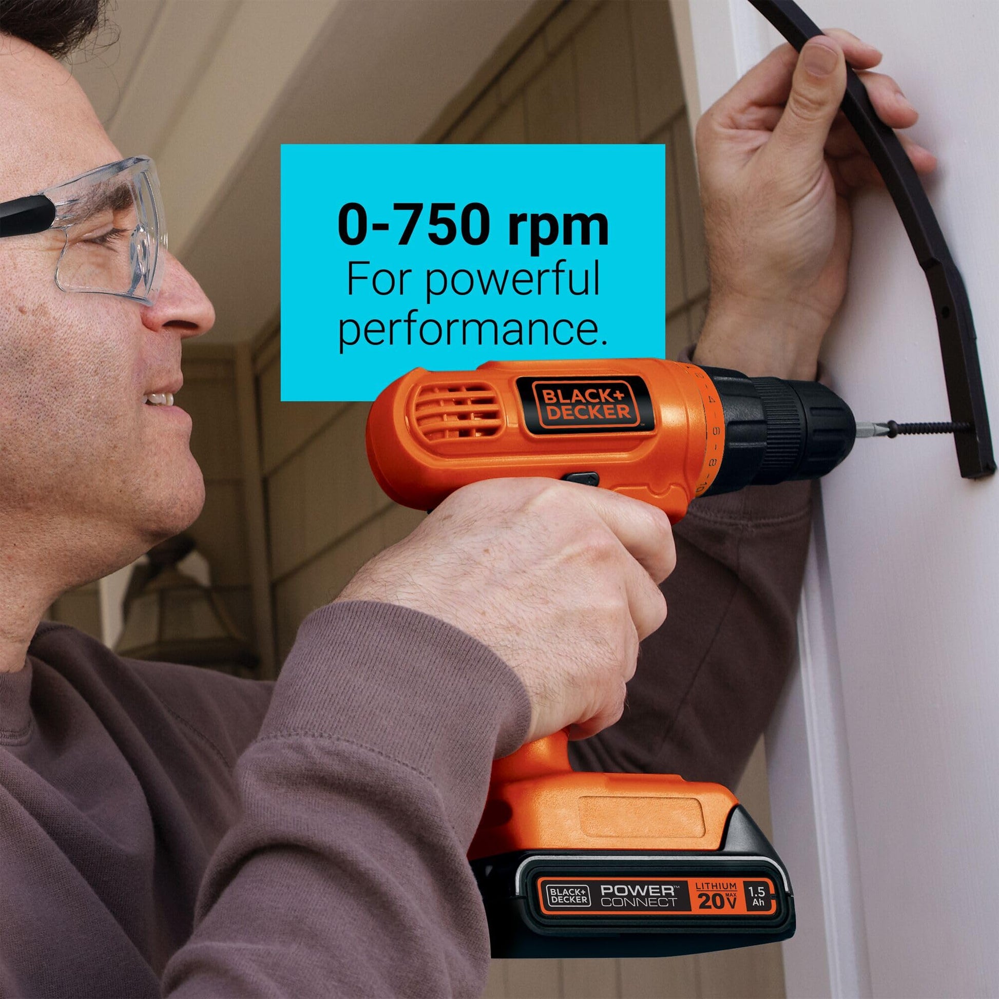 BLACK+DECKER 20 V MAX* POWERECONNECT Taladro/desarmador inalámbrico + 30 piezas. Kit (LD120VA).