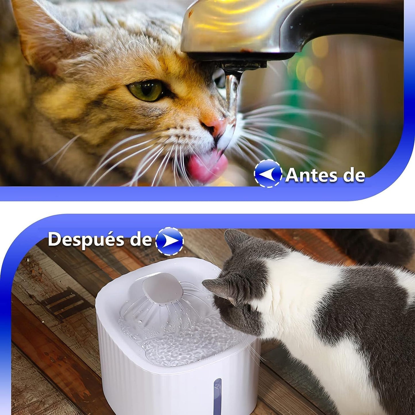 Bebedero para Gato, Fuente De Agua Automática De 3L con Indicador De Nivel De Agua, Bebedero De Agua Automatico para Gatos, Perros, Múltiples Mascotas