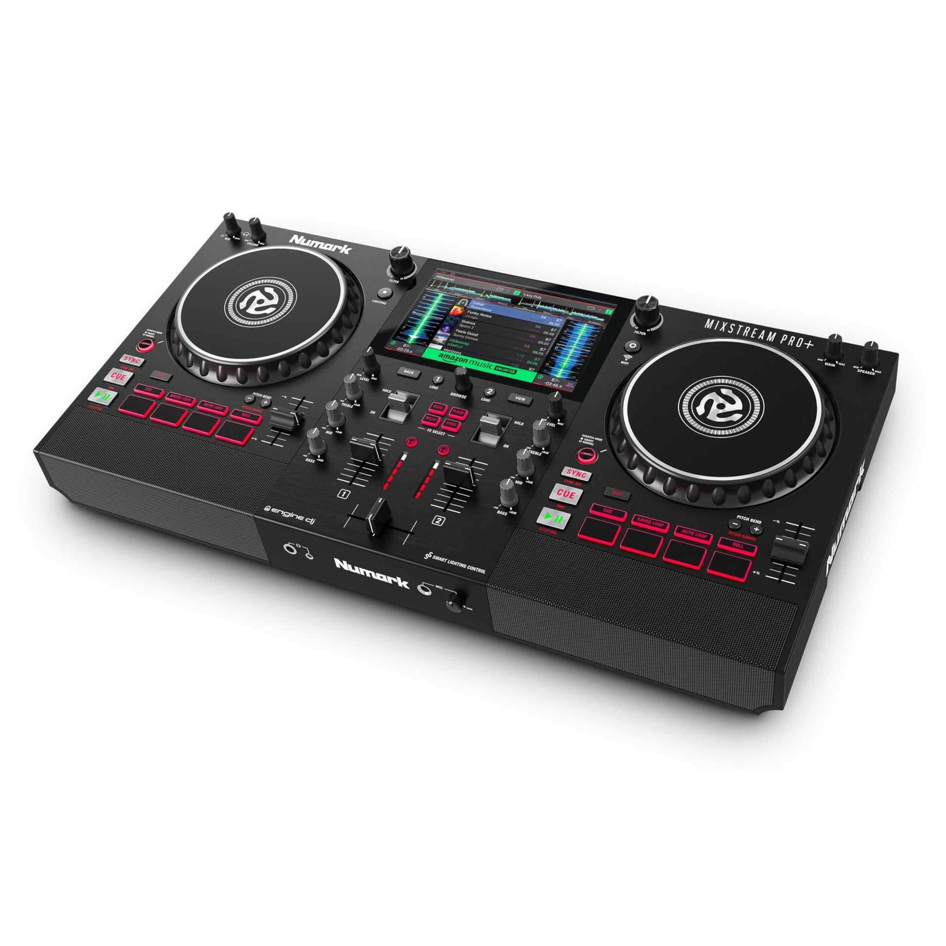Controlador DJ Numark Mixstream Pro+ en Negro con Pantalla Táctil de 7 Pulgadas y Streaming por Wifi