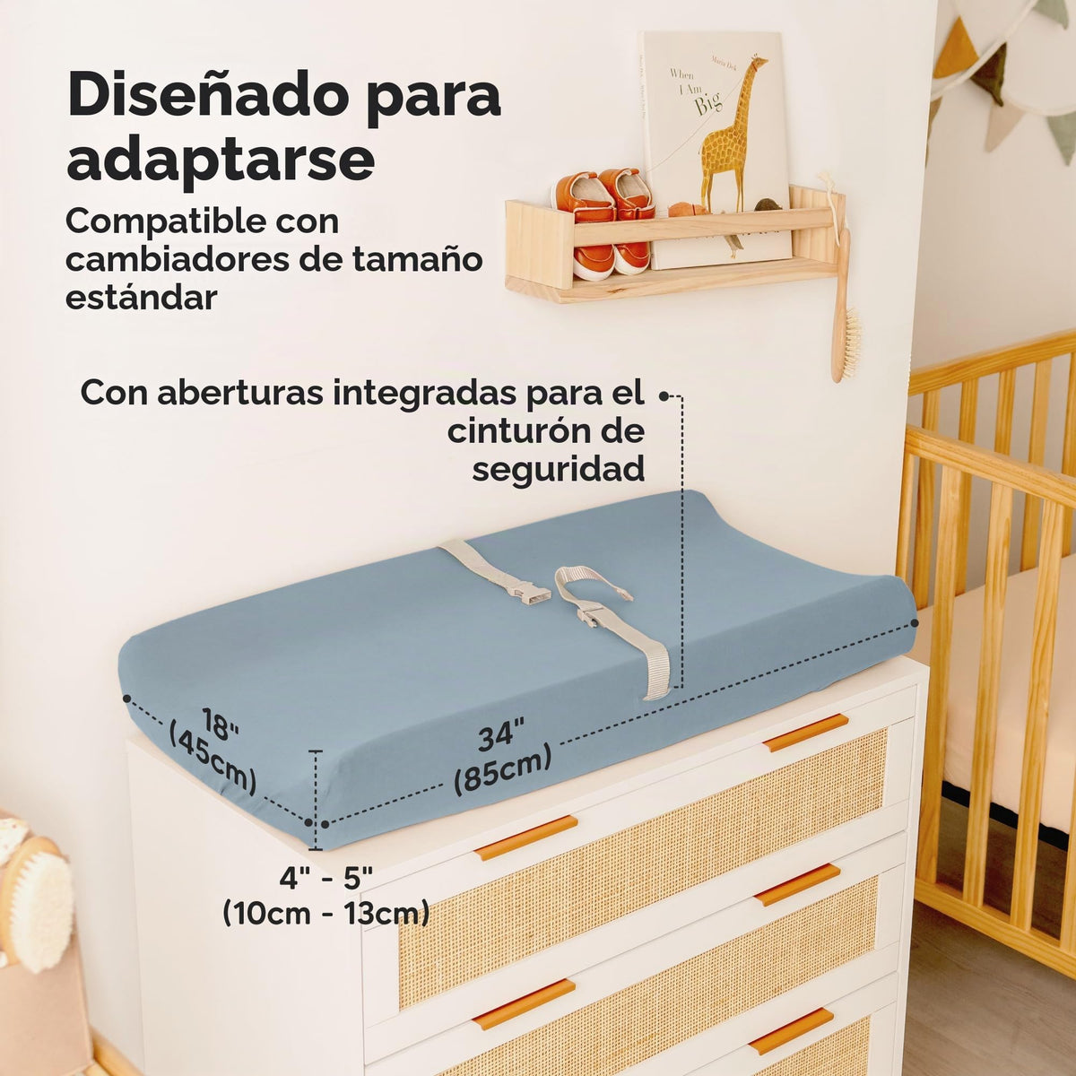 Paquete de 2 fundas para cambiador de bebé para niña, niño, 34 x 18 pulgadas (acero)