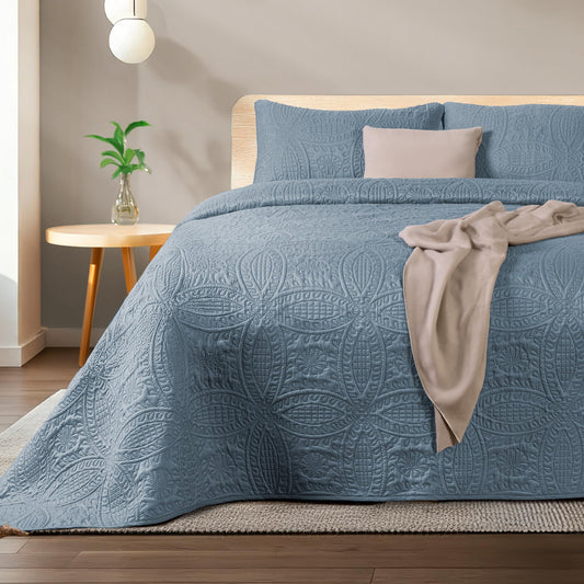 Colcha Ligera Dreamlab Azul Mezclilla Capitonada para Todas las Estaciones 210x240 cm