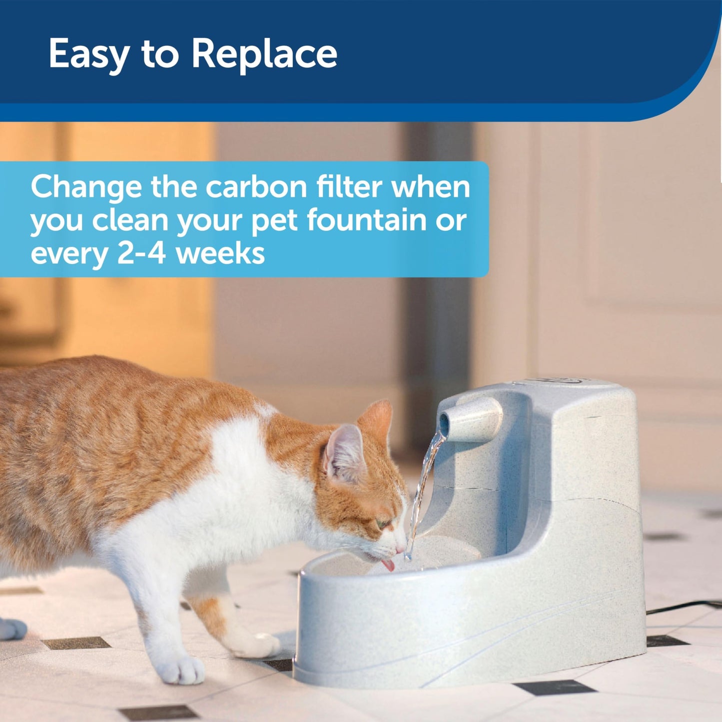 Filtros de Reemplazo de Carbón Premium PetSafe Drinkwell Negro Blanco Paquete de 12 para Fuente de Agua para Perros y Gatos