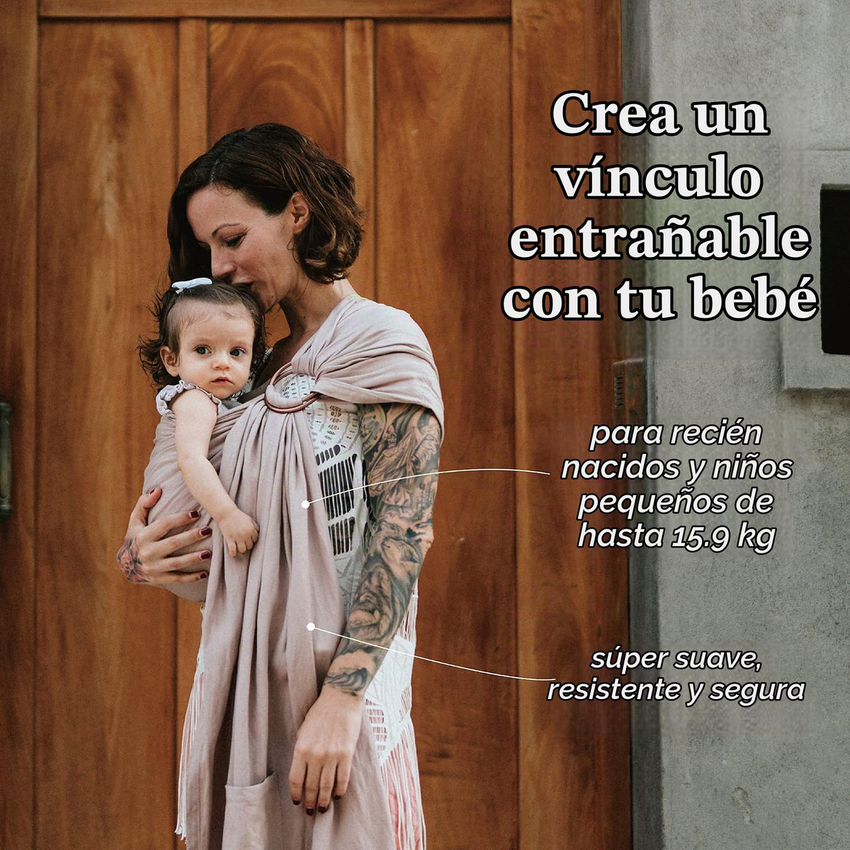 Nalakai Portabebés de Anillo de Lujo, Cabestrillo de Bebé de Mezcla de Lino Suave, Envoltura de Bebé, Lleva a tu Pequeño Cerca de tu Corazón, Comodidad, Estilo