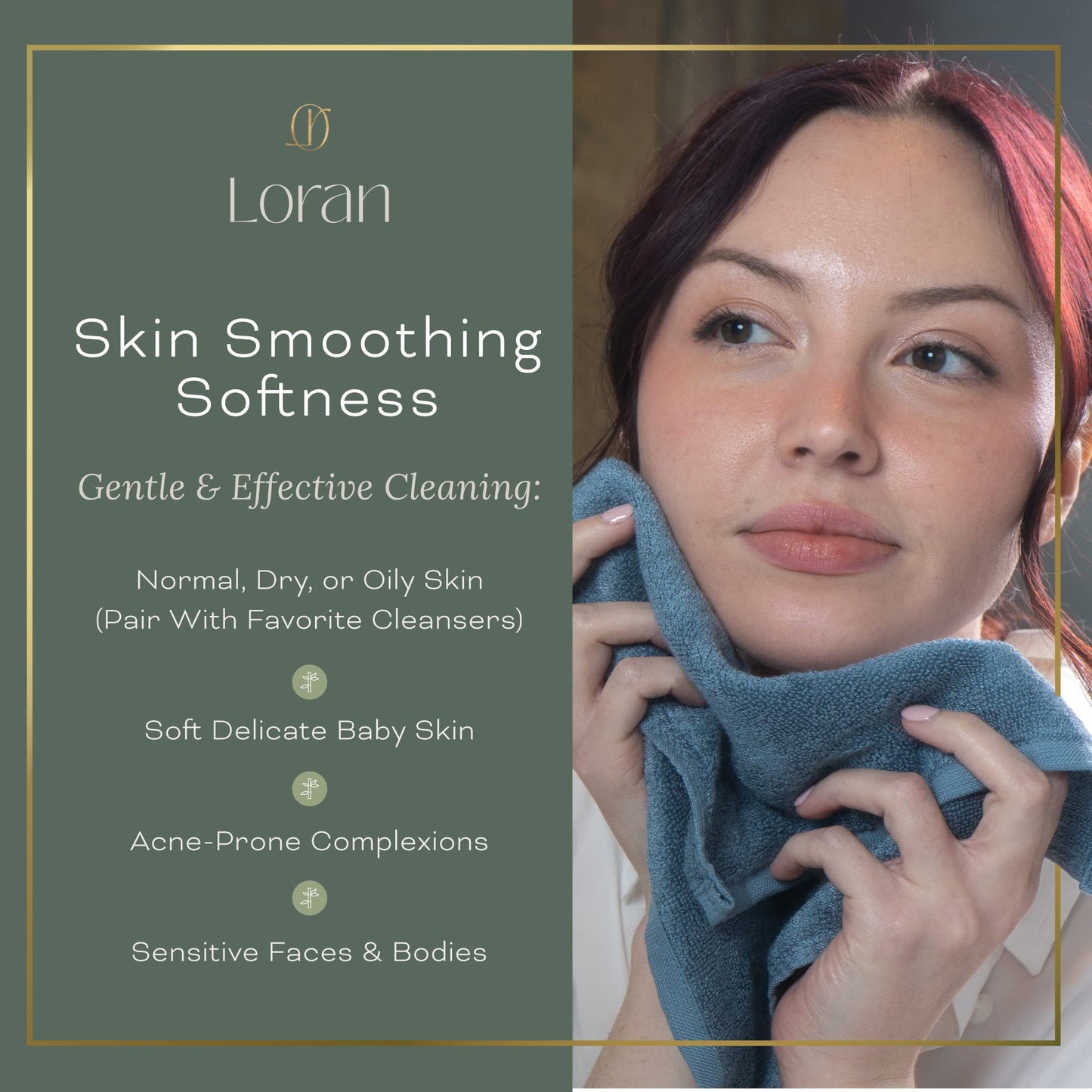 Loran Luxury Bamboo Viscose - Juego de 6 paños suaves, aspecto y sensación de spa, lujoso paño de viscosa de bambú sedoso para la limpieza de la piel, 10 x 10 pulgadas, paño de marea