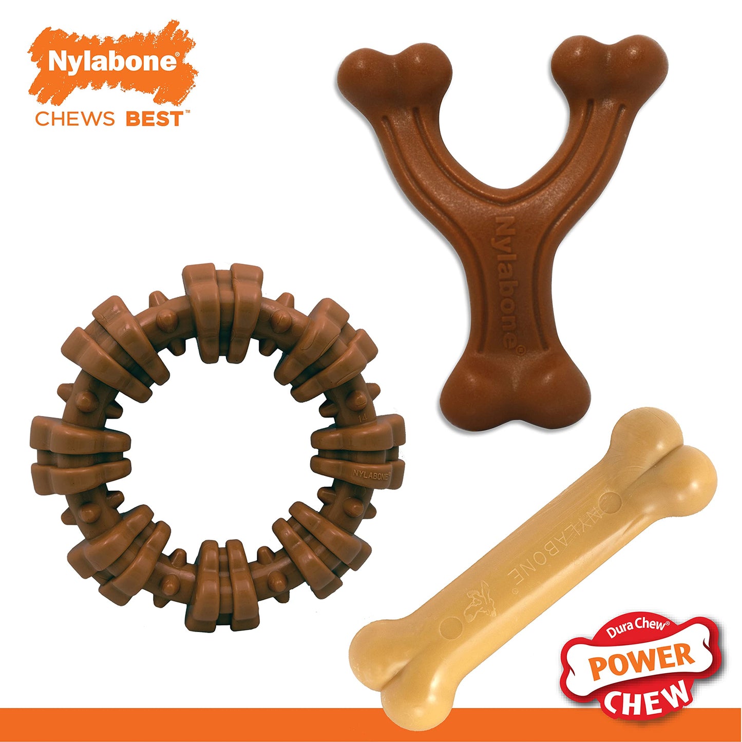 Juguetes para Perros Nylabone Power Chew Medley Sabores para Masticadores Agresivos Pequeños