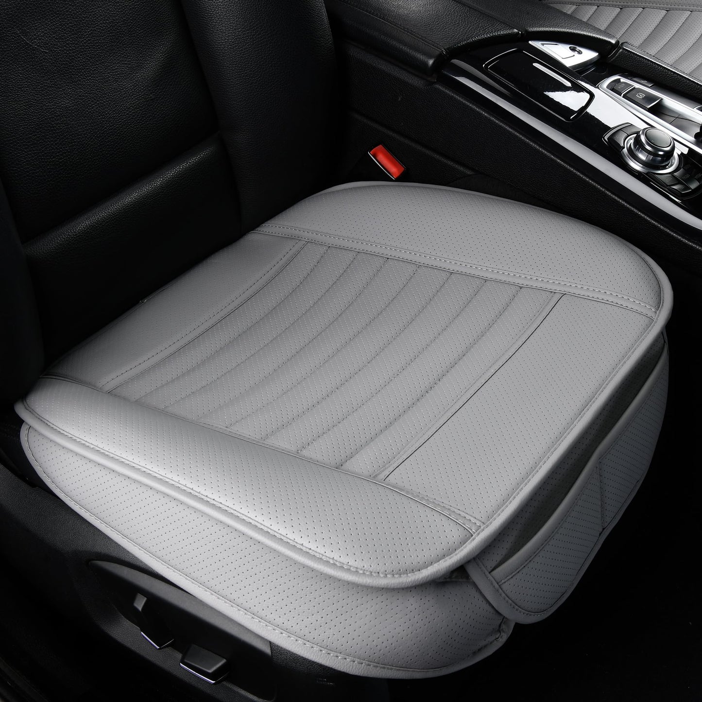Sunny color 2 piezas con borde envolvente, fundas para asientos delanteros de auto cómodas, protectores de asientos, fundas de asiento antideslizantes con acolchado inferior para auto con piel