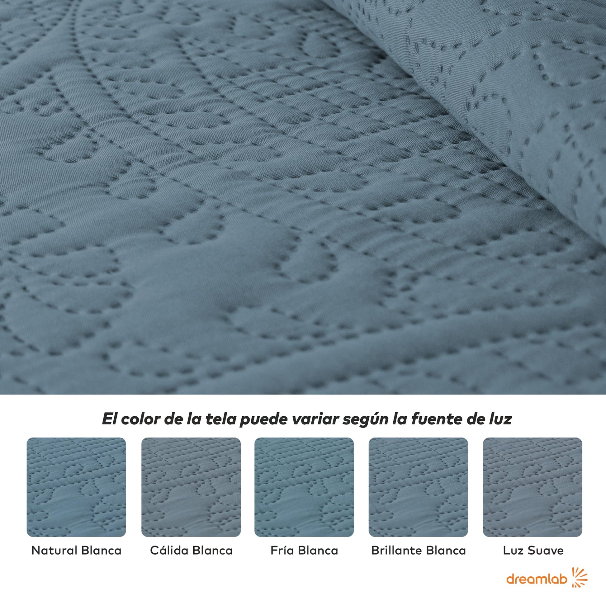 Colcha Ligera Dreamlab Azul Mezclilla Capitonada para Todas las Estaciones 210x240 cm
