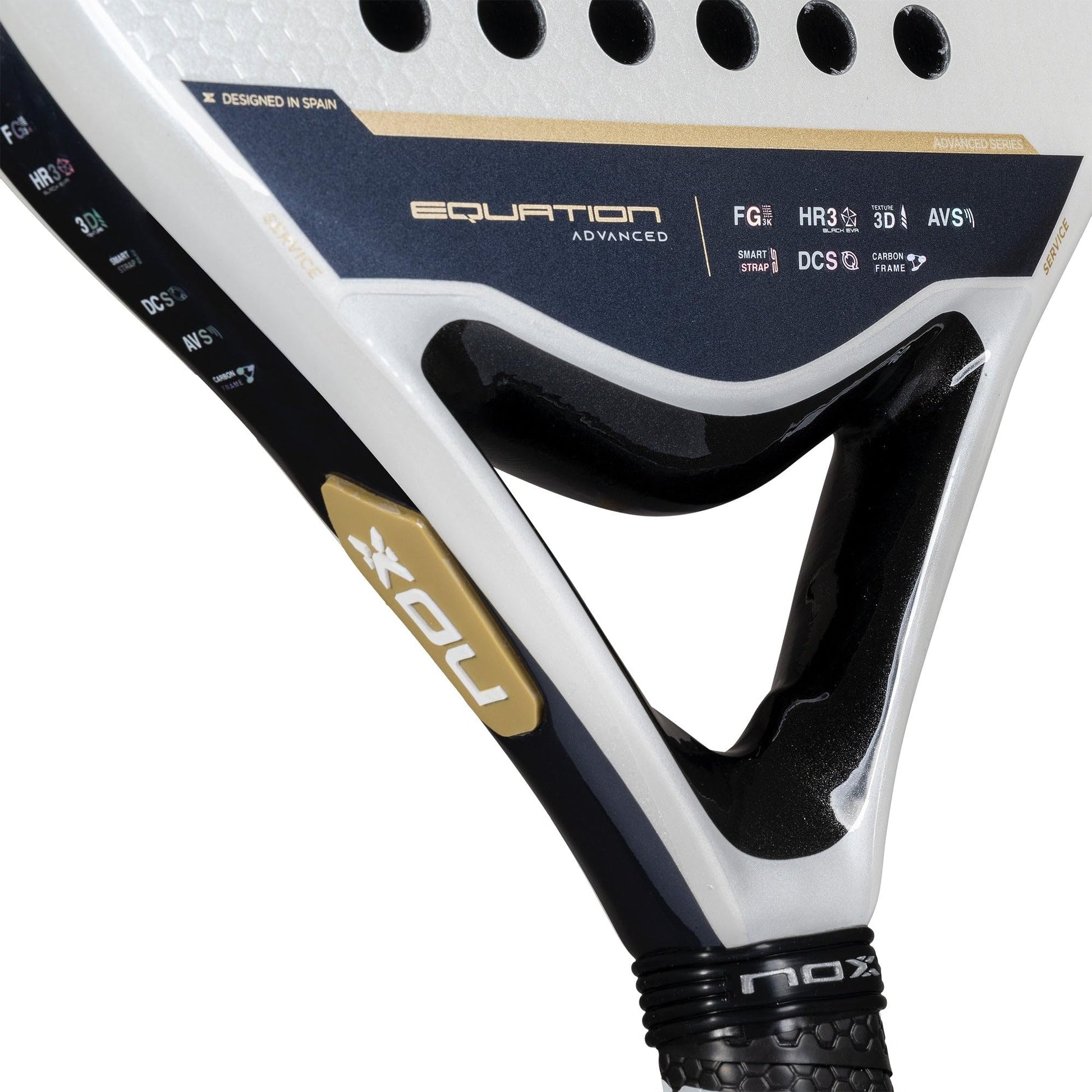 NOX Pala Padel Equation Advanced Series, Combina Manejabilidad, Control y Precisión con un Gran Tacto, Marco de Carbono y Sistema de Antivibraciones.
