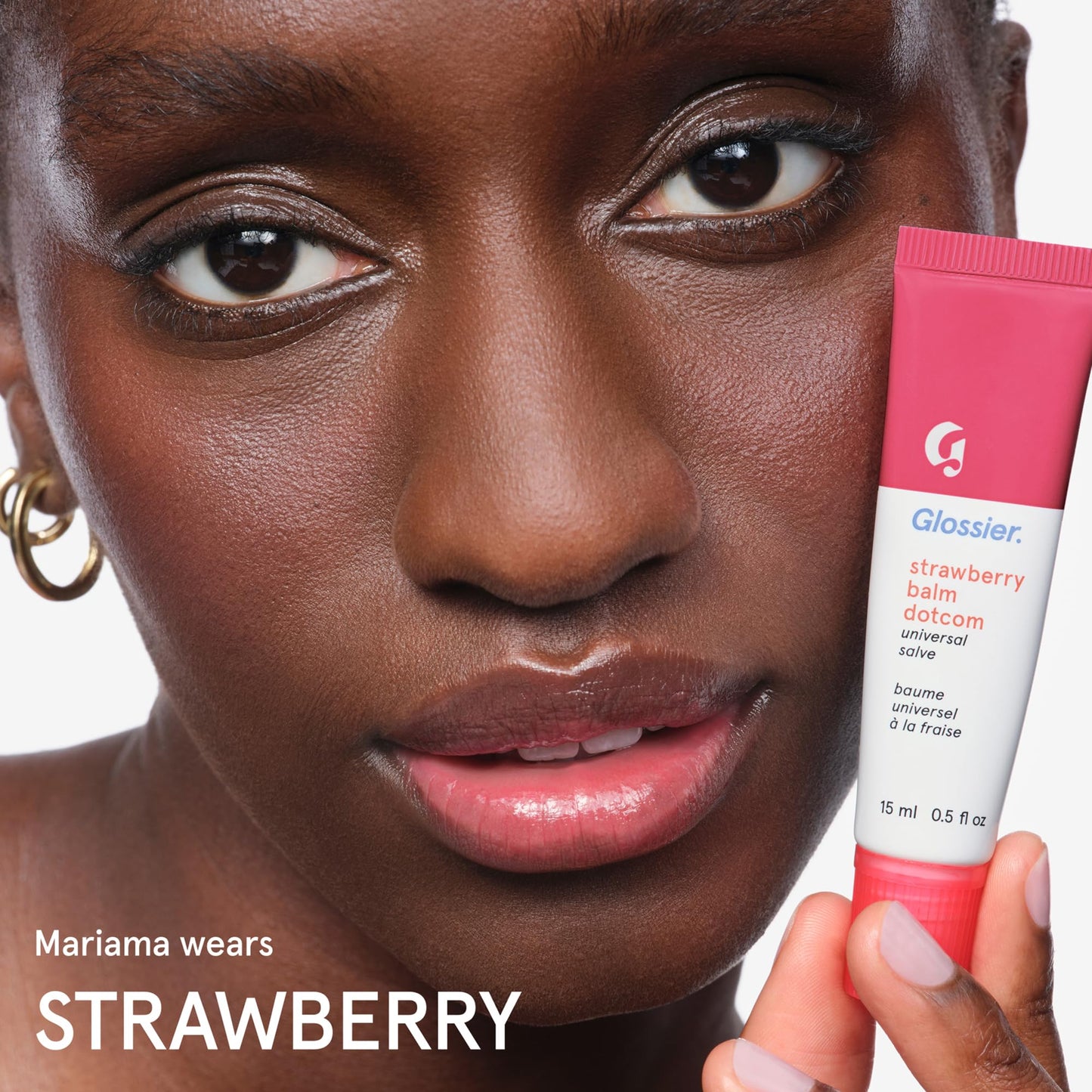 Glossier Balm Dotcom - Bálsamo labial con hidratación instantánea y sabor a fresa