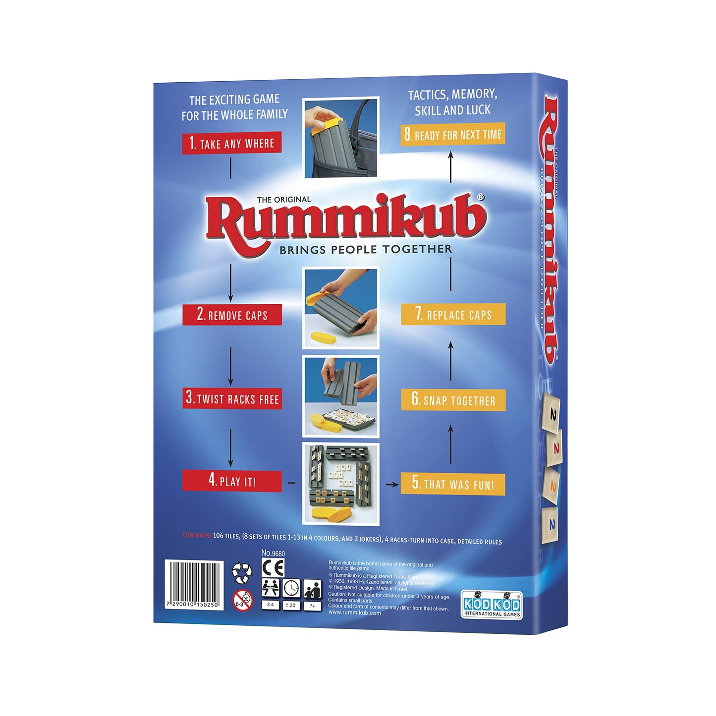 Juego de Estrategia Rummikub Original NTG Portátil para Toda la Familia