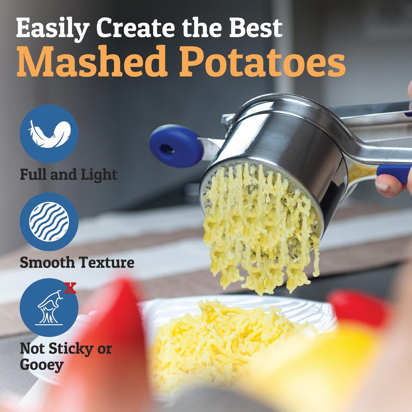 Majador de Papas PriorityChef Acero Inoxidable Resistente para Puré de Papas
