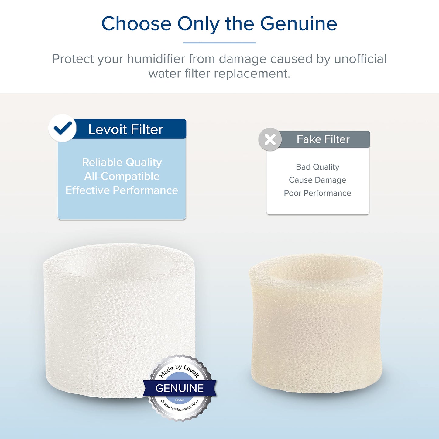 LEVOIT - Filtros de repuesto para humidificador de relleno superior, captura partículas para mejorar la eficiencia de humidificación, blanco, 18 x 24, 10 unidades (paquete de 1)