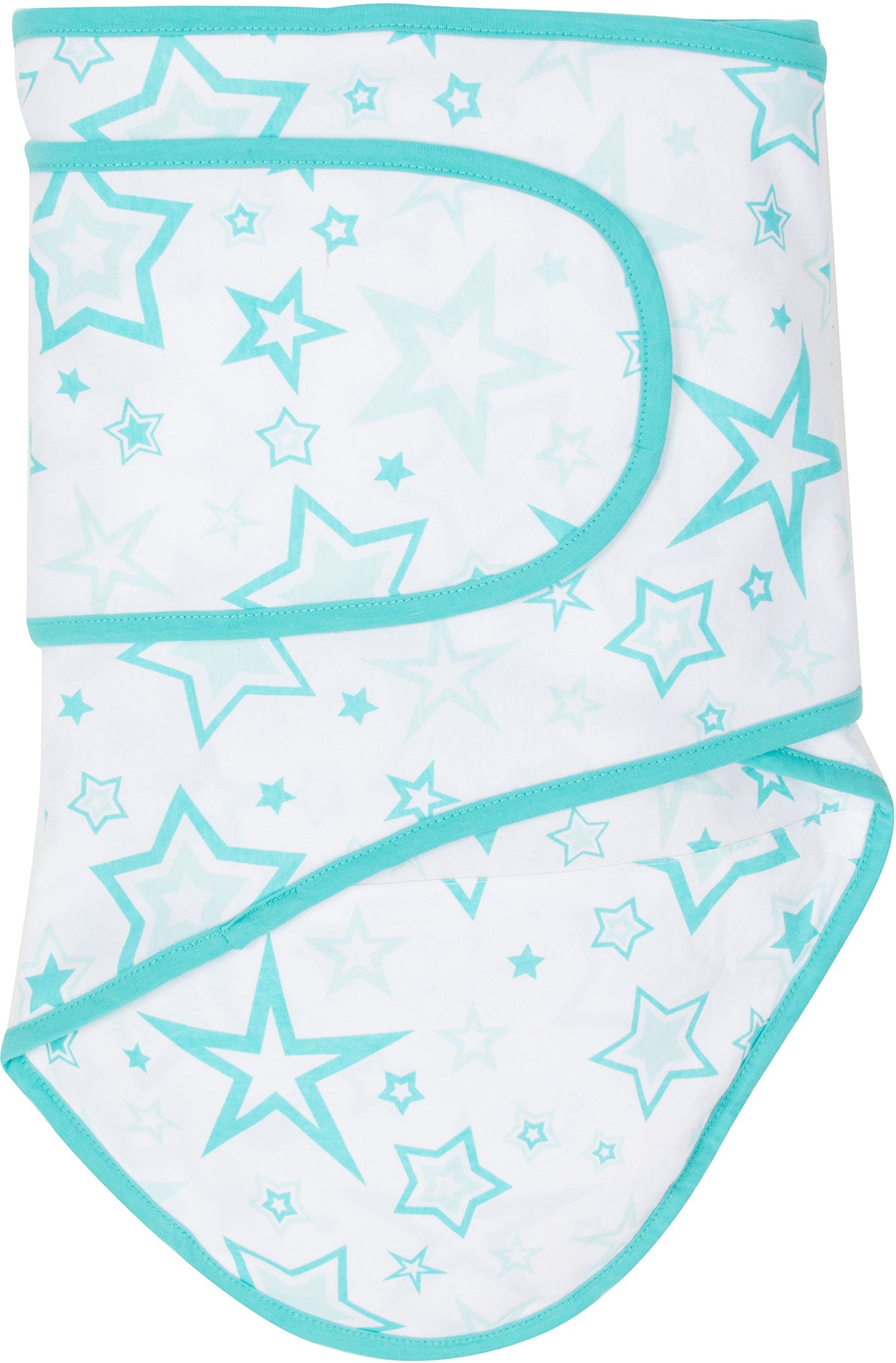 Miracle - Manta para Envolver – Ayuda a Que tu recién Nacido duerma más Tiempo, Saco de Dormir Suave y Seguro para bebés – Manta para Envolver fácil de Usar para un bebé Tranquilo (Aqua Stars)