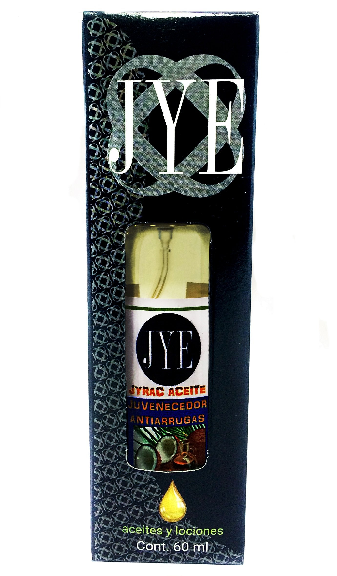 JYE Aceite de Coco JYE, Argan, Colágeno Natural Aceite natural de coco para Cuidado de la piel, tratamiento Antiarrugas, antiedad. Set de 3 frascos