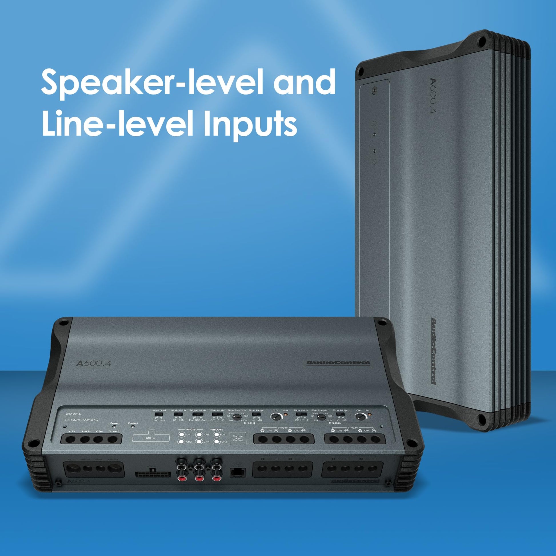 AudioControl A600.4 Altitude 600 W RMS 4 canales amplificador de audio para coche, clase D, modo valet, paraBASS, entradas de nivel alto/bajo, crossover, compatible con EV