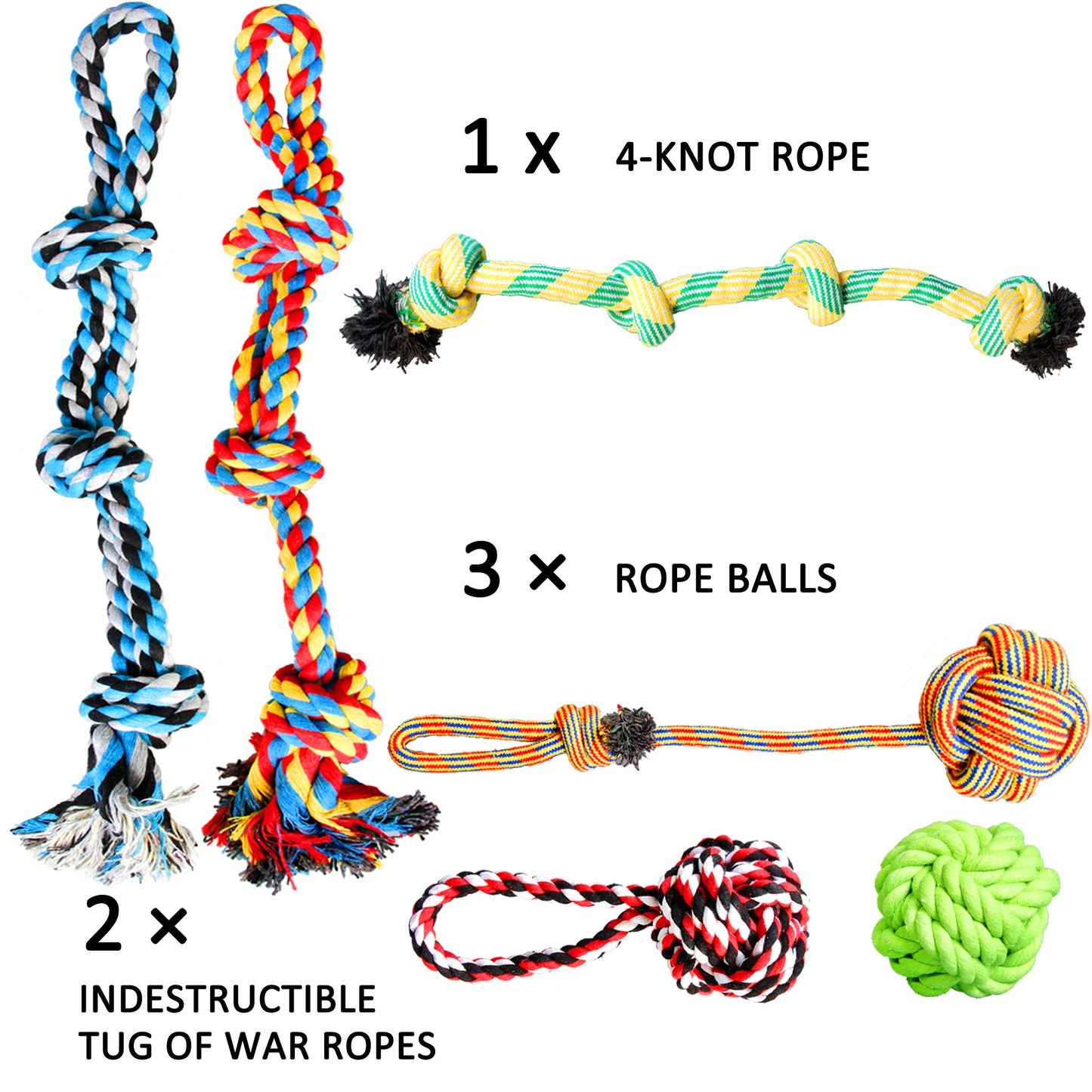 Juguetes de Cuerda Youngever Multicolor para Perros XL Grandes