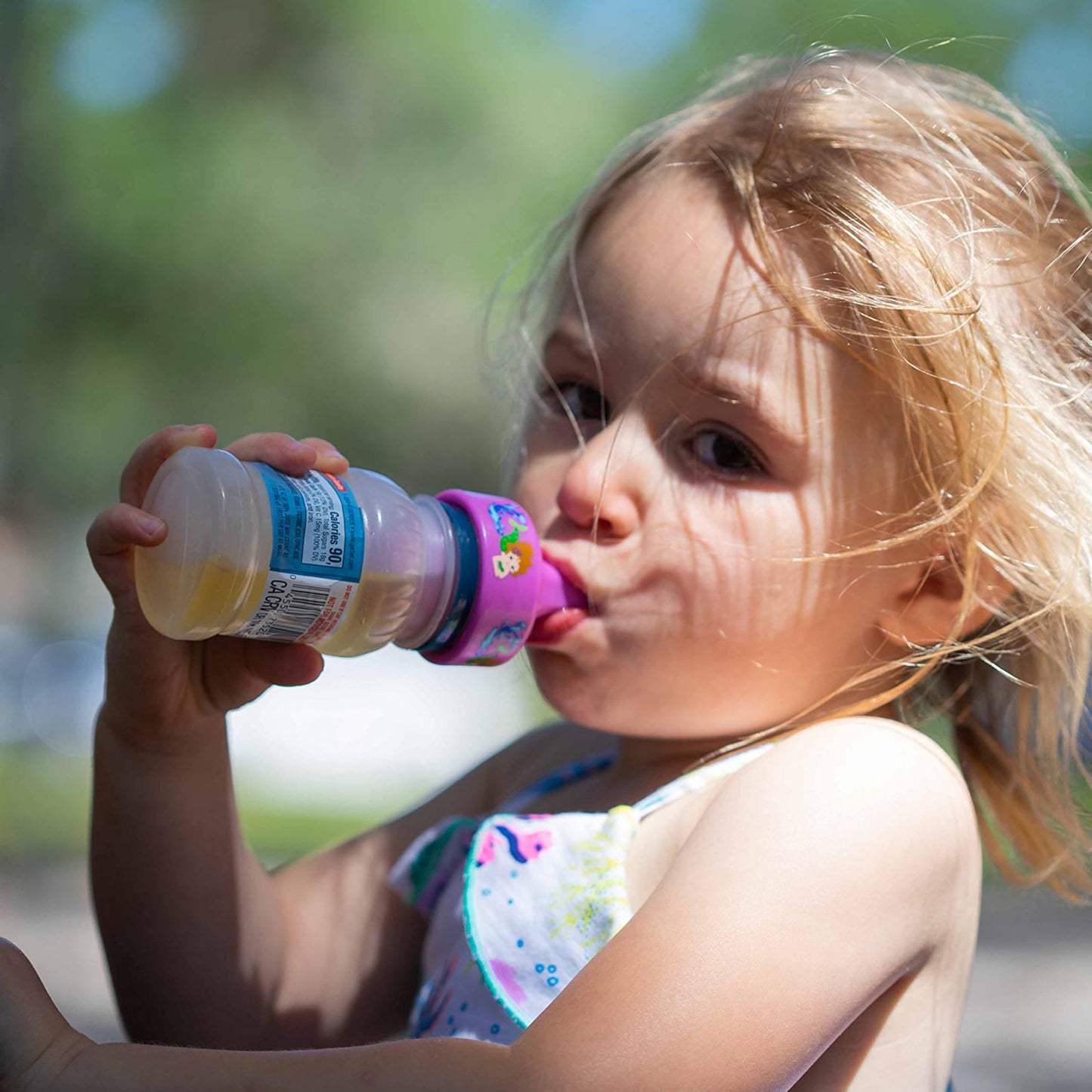 Refresh-a-Baby Adaptador universal para boquilla superior de botella: reutilizable, convierte cualquier botella en un sorbete a prueba de derrames, perfecto para viajar - Paquete de 2 (Mermaid)
