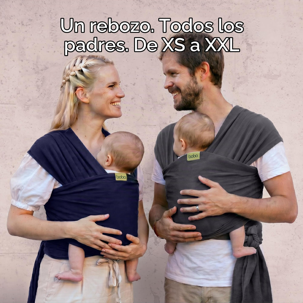 Boba Fular Elástico Portabebé Boba Wrap, para Bebés Recién Nacidos y Niños Hasta 16 Kg (Navy Blue)