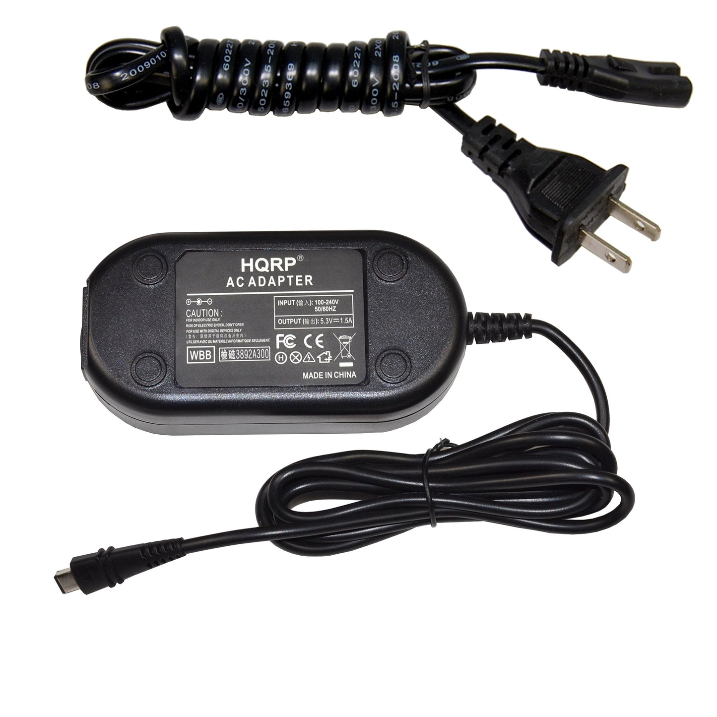 HQRP Adaptador de CA compatible con Canon VIXIA HF-R800, R82, R80 Camcorder + Adaptador de enchufe Euro