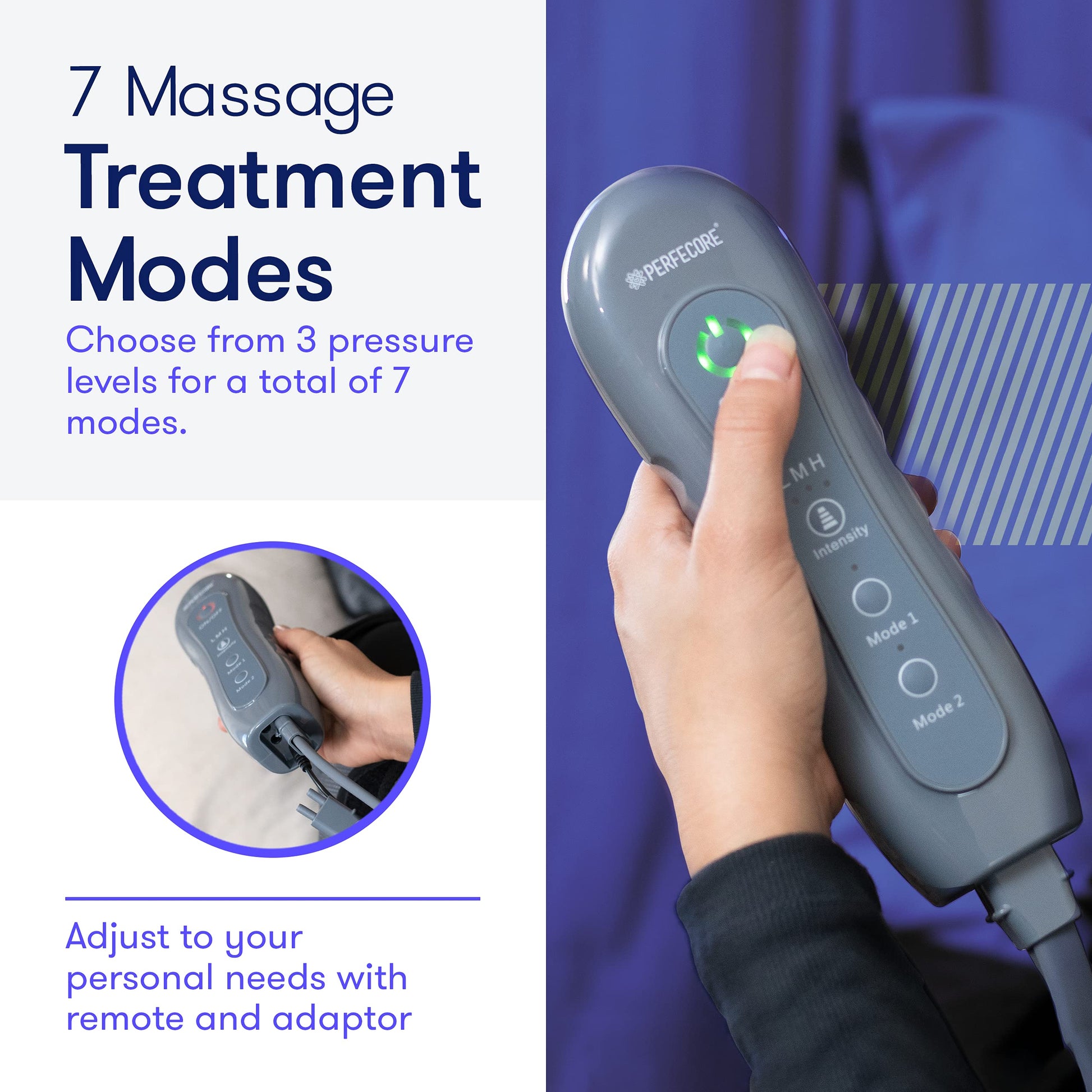 Leg Massager for Circulation & Relaxation - Sequential Machine for Home Use - Massage Legs, Calf, Foot, Thighs, Knees – Battery Powered SCD Boot for Restless Leg, Muscle Pain + Handheld Controller